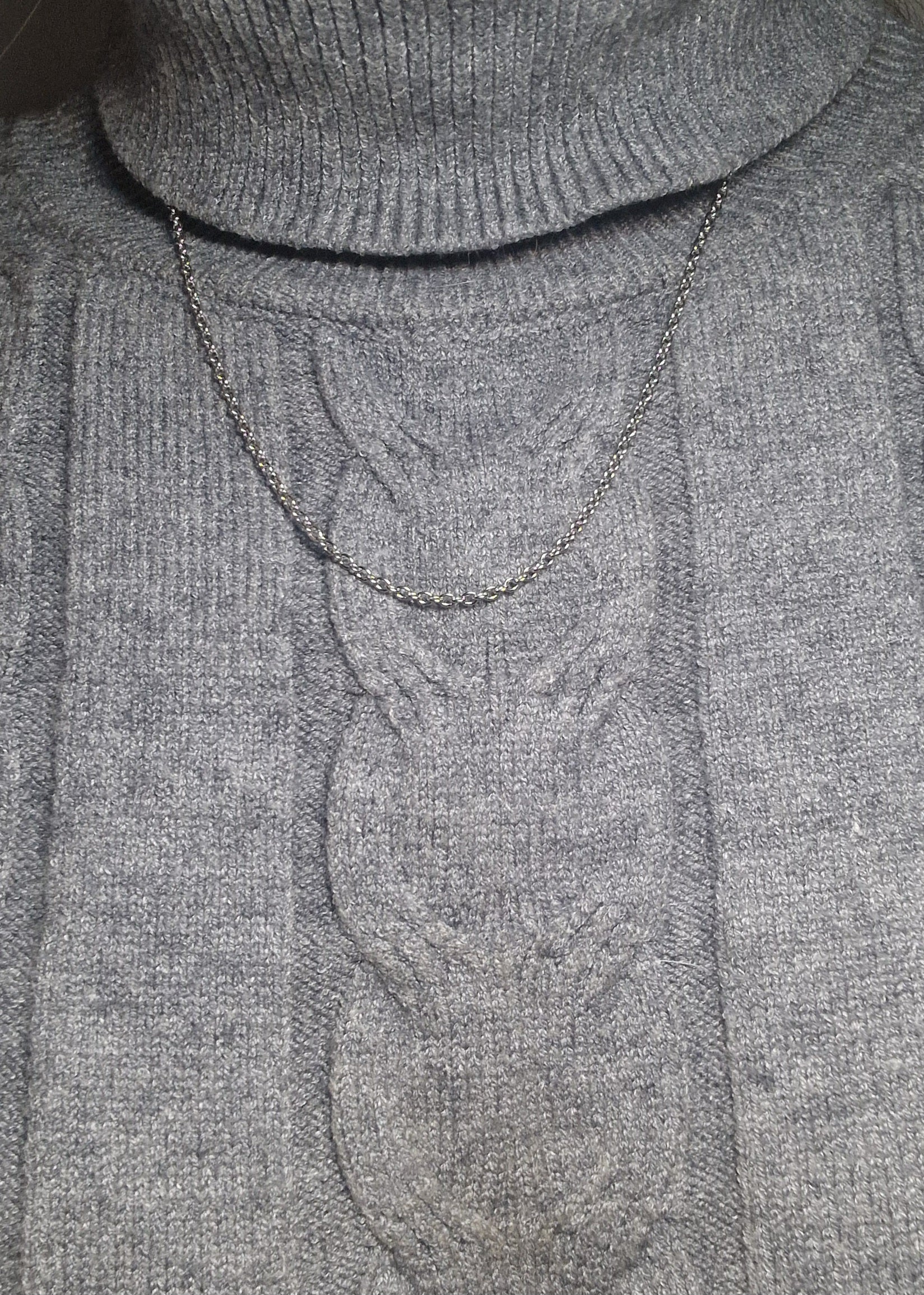 Verstellbare Panzerkette aus Edelstahl – versilbert (50 cm)