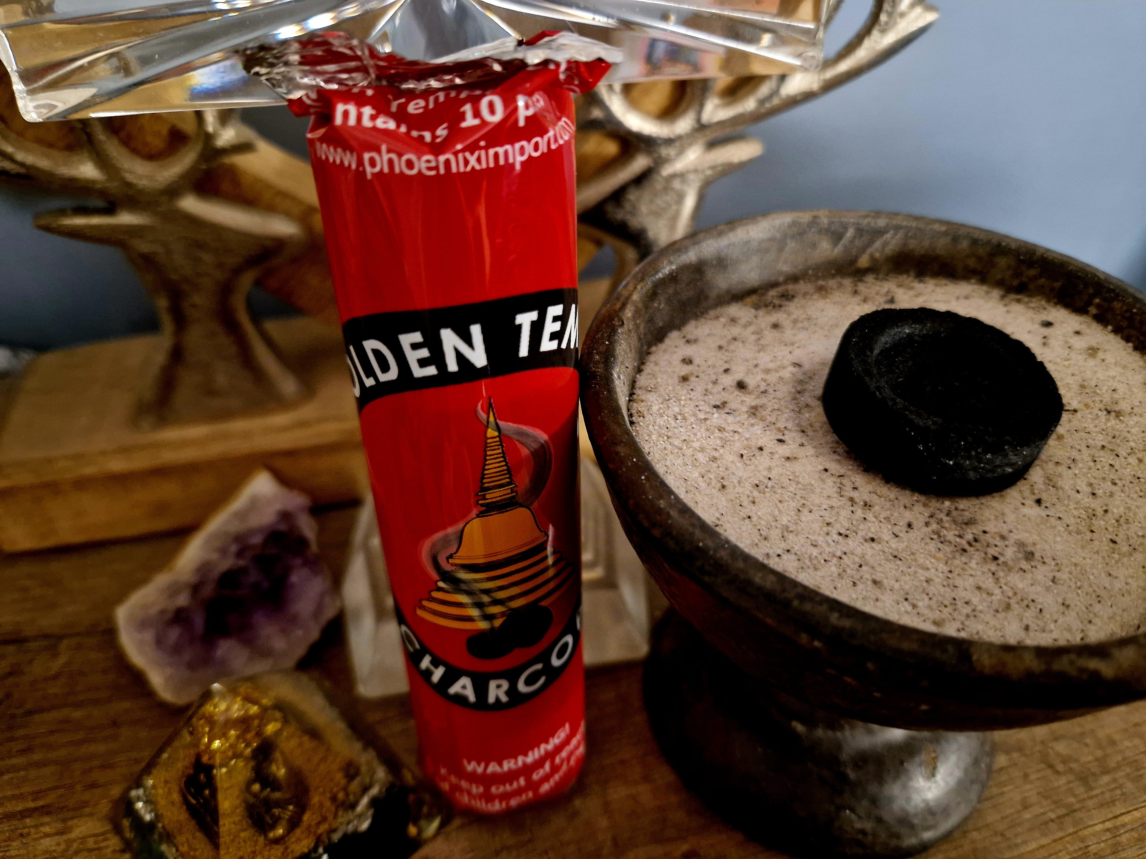 Schnellzünder Kohle 33 mm–Premium Räucherkohle für Weihrauch & Harze(2er-Set)