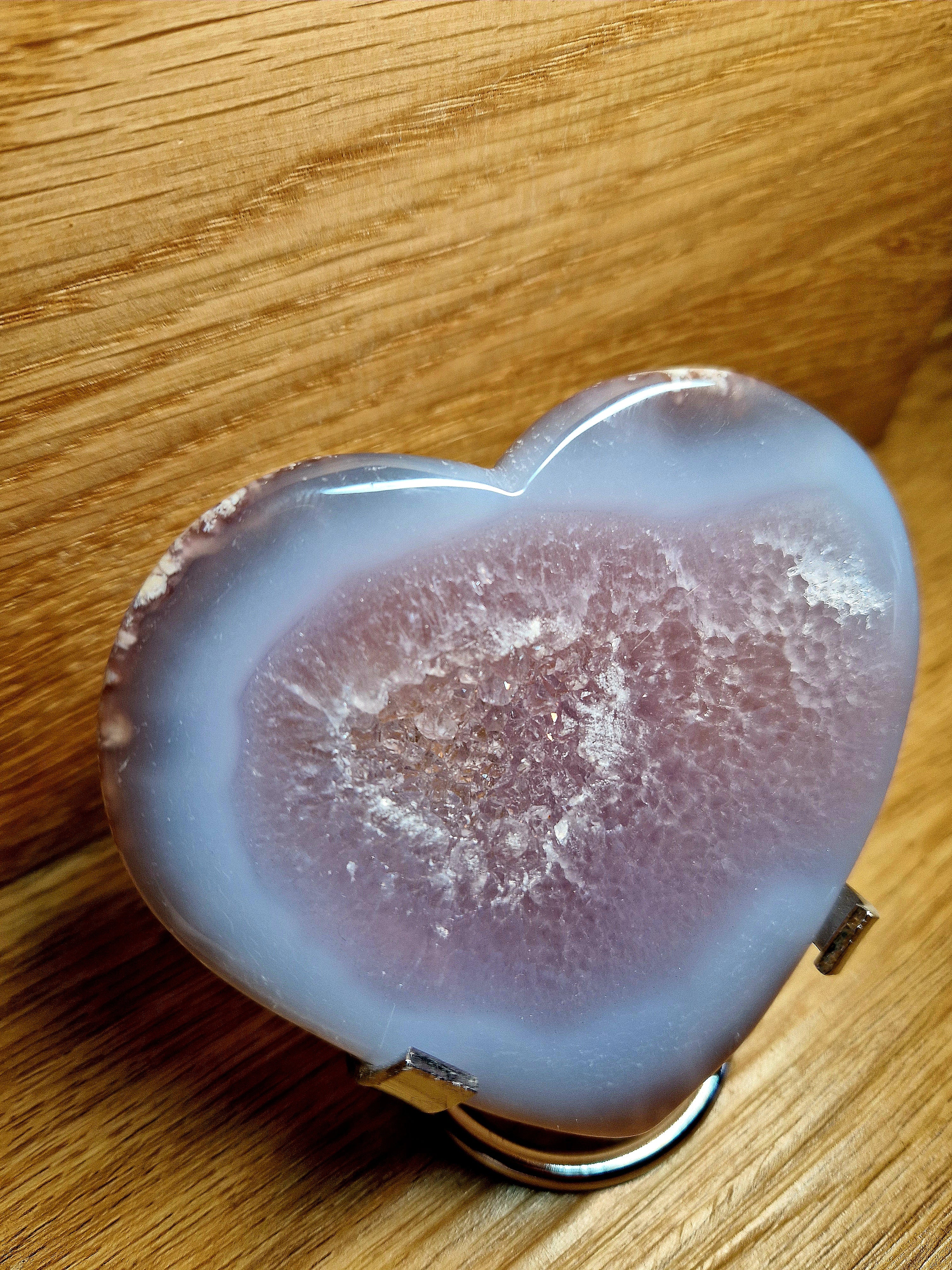 💜 Achat Herz mit Druse – 9 cm • 147 g • Einzelstück