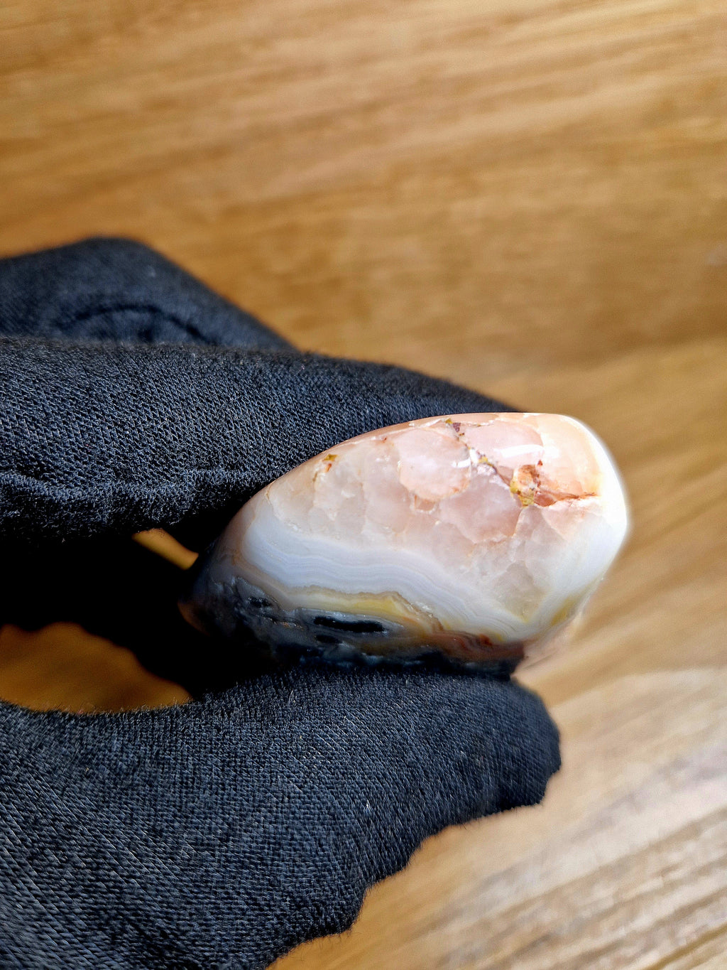 Cuore in agata Crazy Lace – 60 g – Fascia multicolore – Cuore in pietra naturale unico