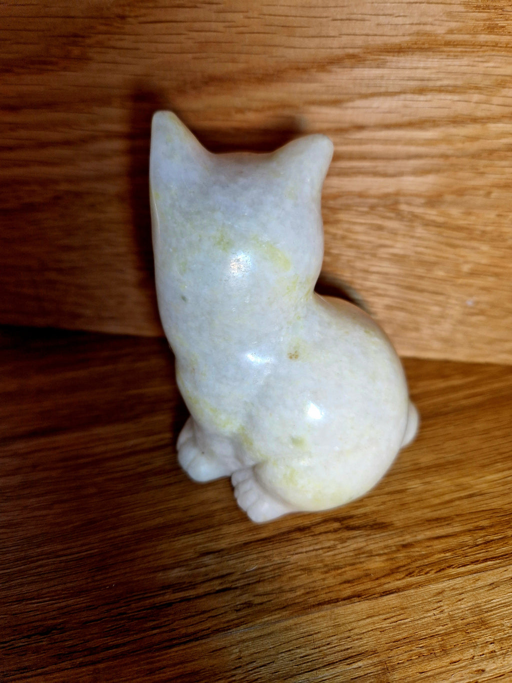 🐾 Serpentin Katze – Handgeschnitzte Dekofigur (530 g, 9,5 cm)