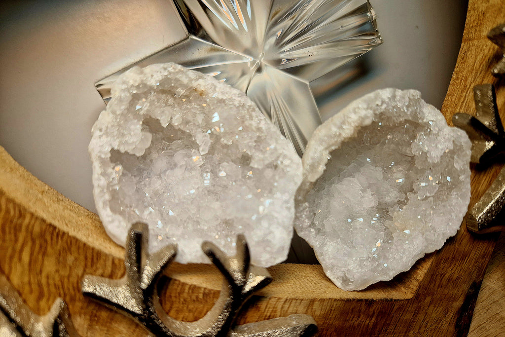 Bergkristall Geoden-Pärchen