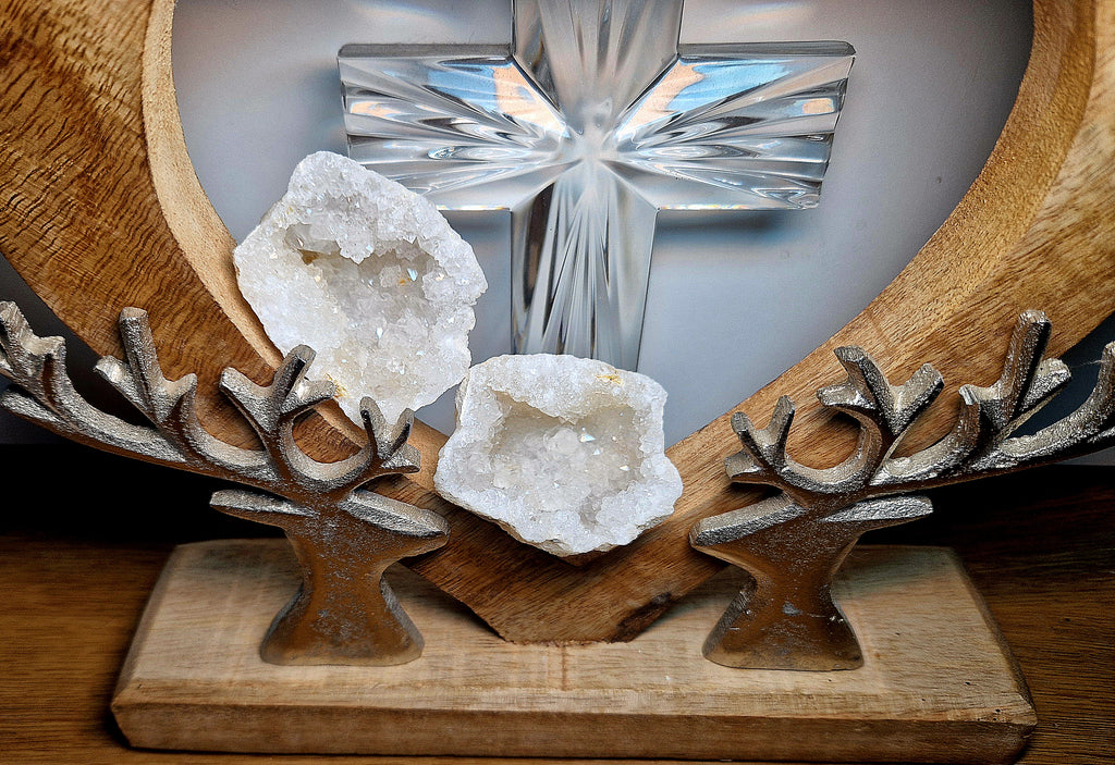 Bergkristall Geoden-Pärchen