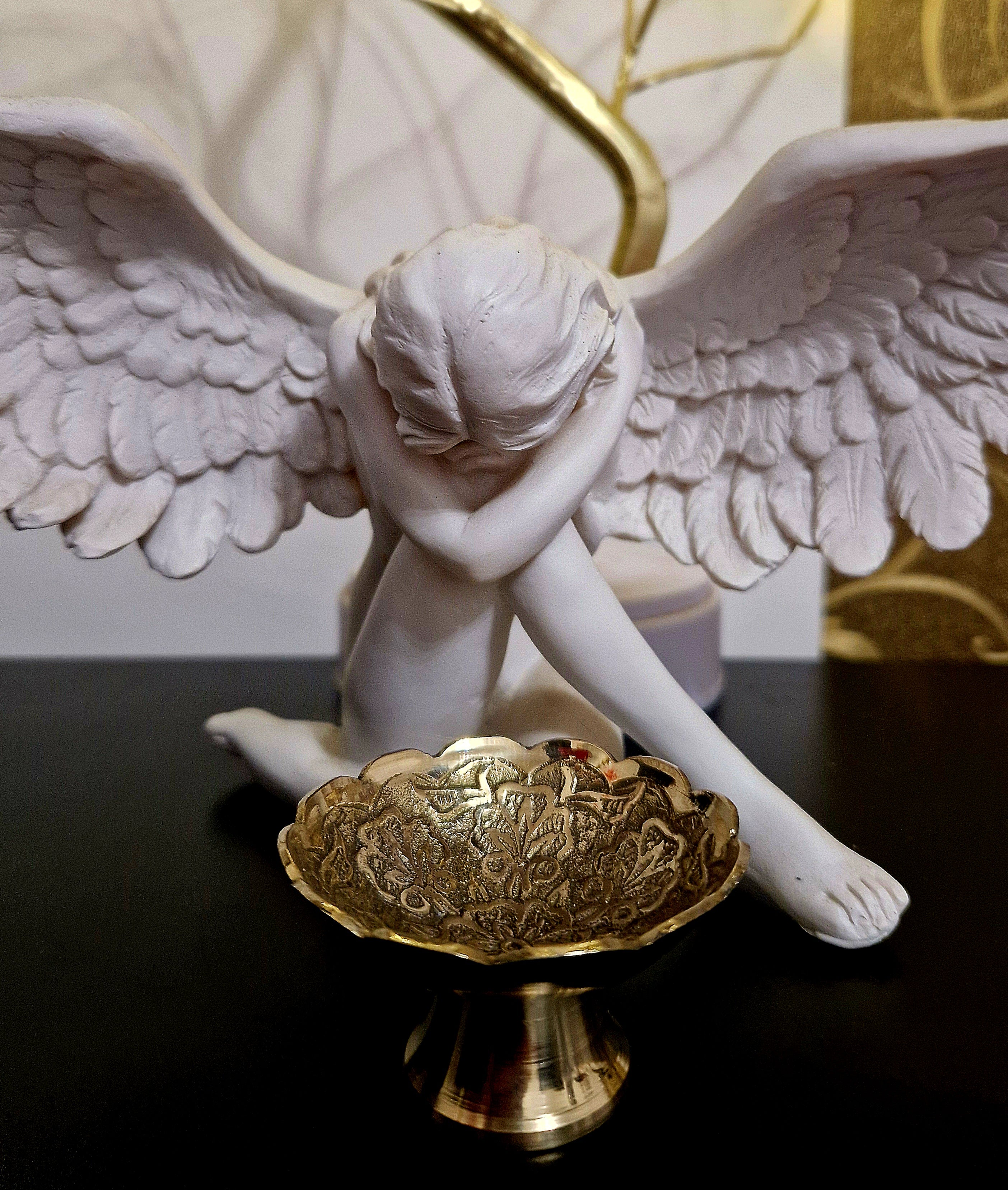 Handgefertigte Räucherschale aus Messing – Gold Ø6 cm  ideal für 33mm Räucherkohle