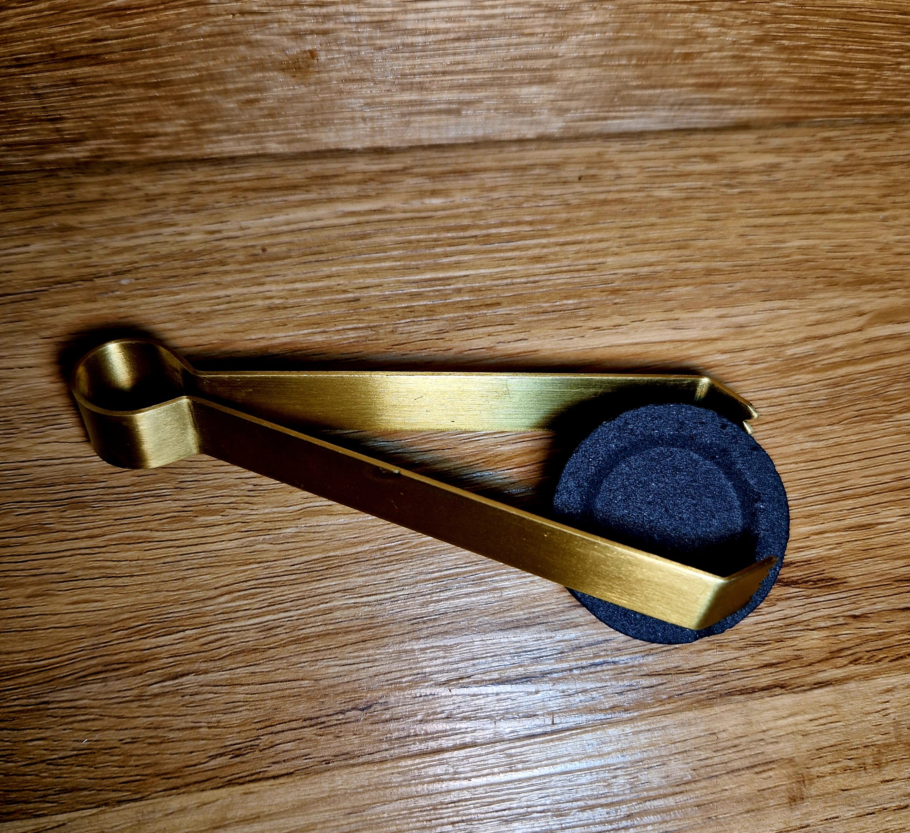 2er Set – Handgefertigte Kohlezange aus Messing 12 cm Goldoptik