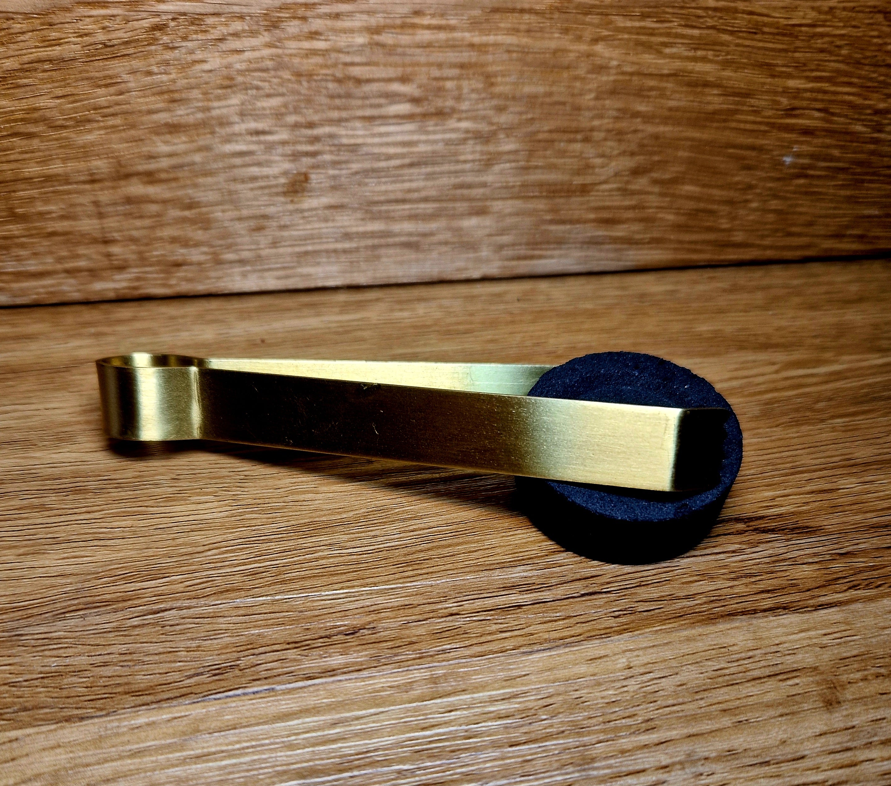 2er Set – Handgefertigte Kohlezange aus Messing 12 cm Goldoptik