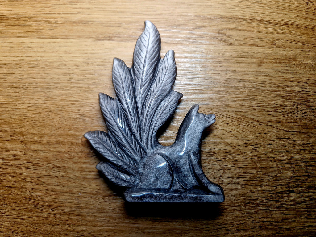 Silber-Obsidian Fuchs – Hüter der Intuition & stiller Schutz