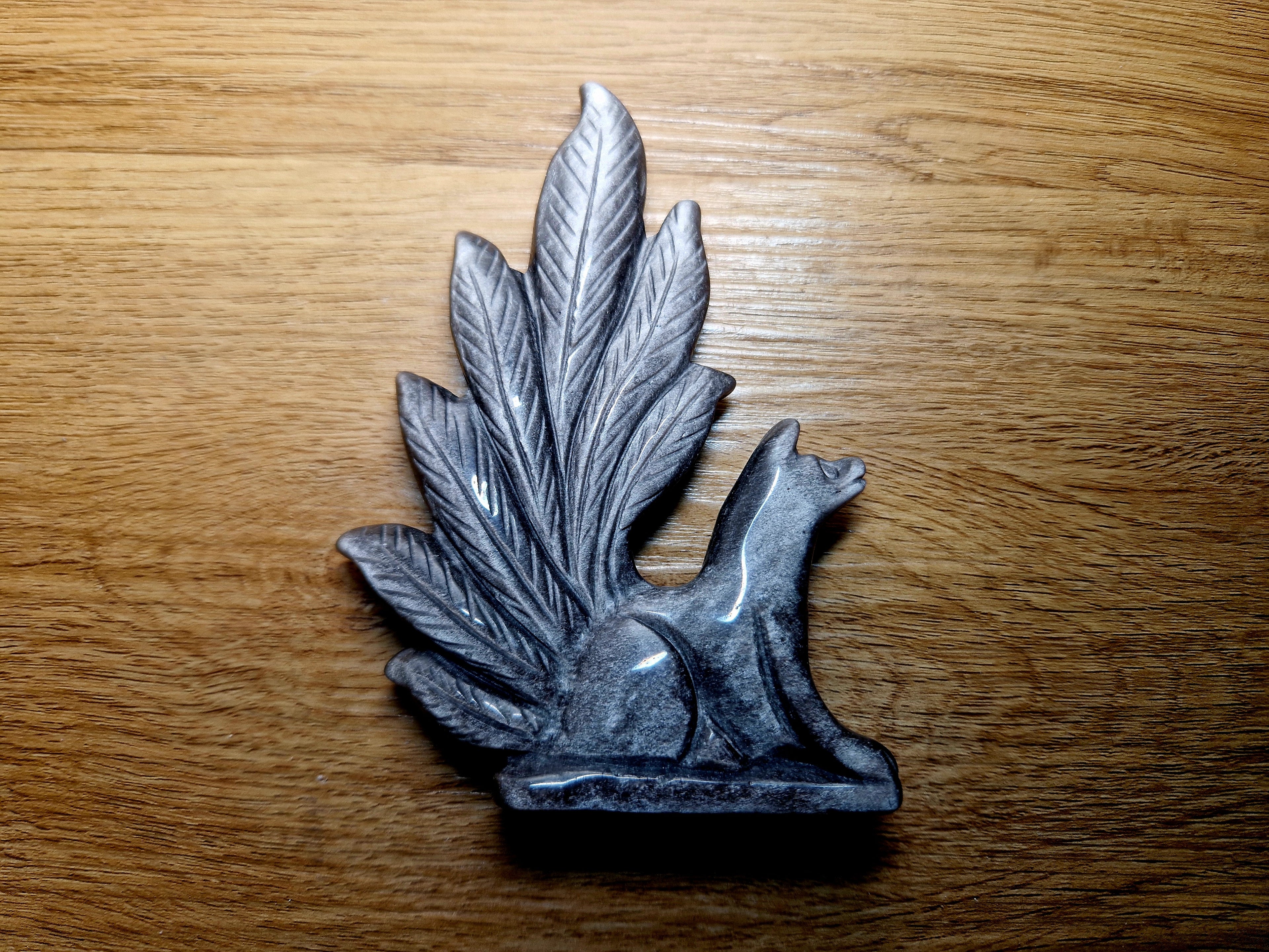 Silber-Obsidian Fuchs – Hüter der Intuition & stiller Schutz