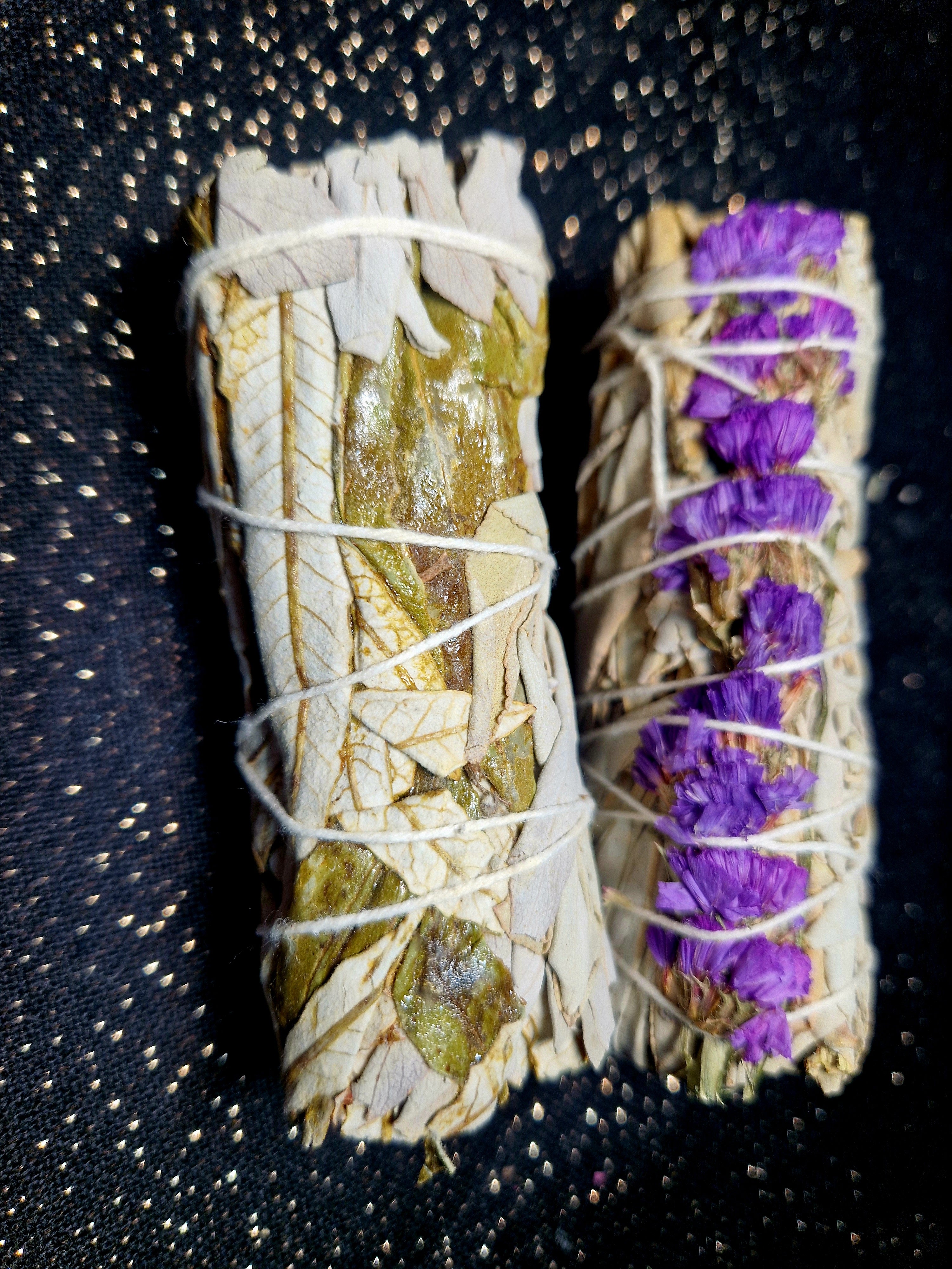 Premium Räucherbündel Set – Weißer Salbei mit Copal/Pinienharz) & Meereslavendel  2er Set Natürliche Raumreinigung & energetische Balance