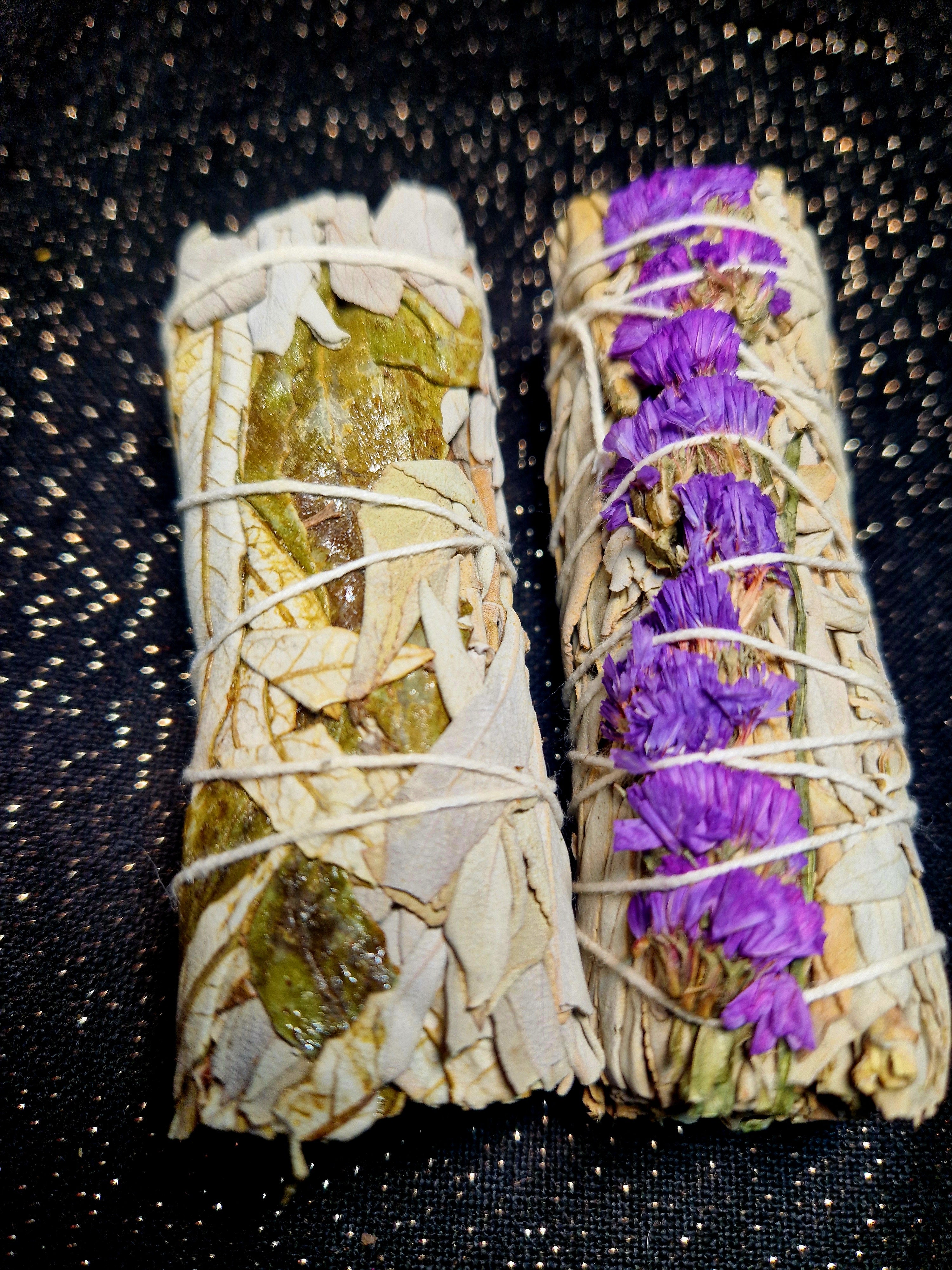 Premium Räucherbündel Set – Weißer Salbei mit Copal/Pinienharz) & Meereslavendel  2er Set Natürliche Raumreinigung & energetische Balance