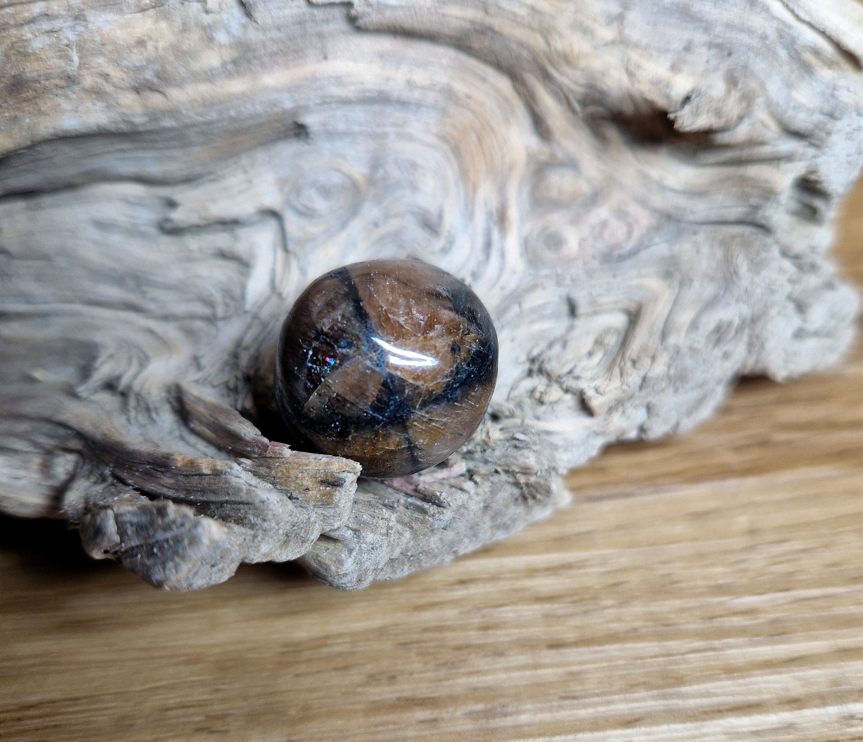 Chiastolith – Kreuzstein Anhänger mit 925 Silberöse AA-Qualität