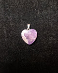 💜 Chevron Amethyst Herz Anhänger – Unikat