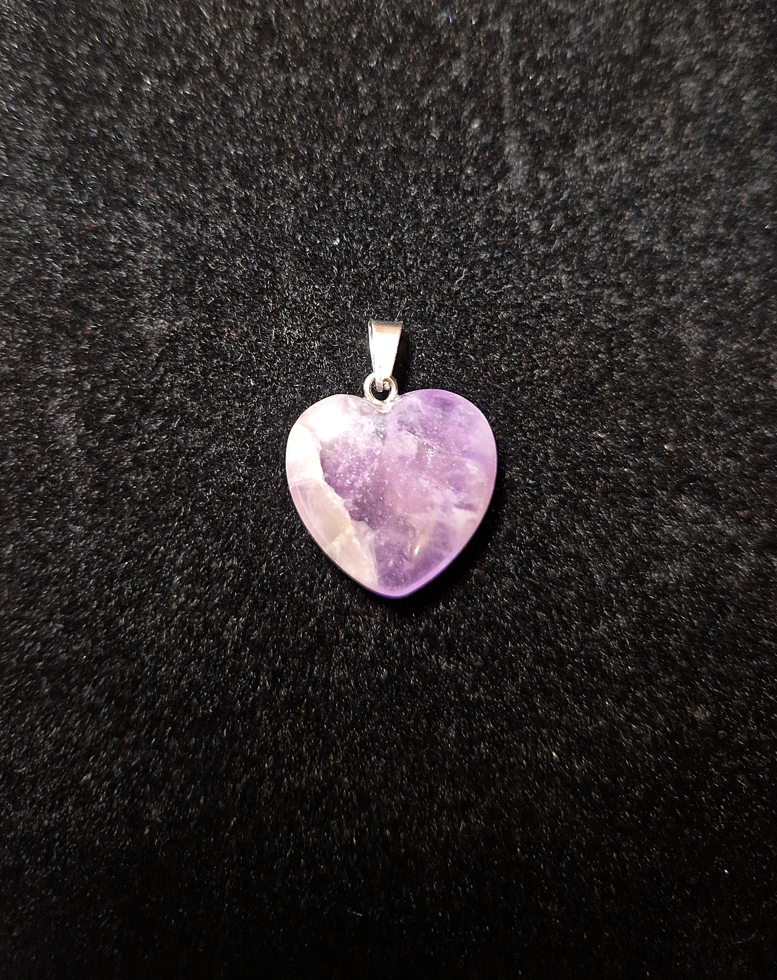 💜 Chevron Amethyst Herz Anhänger – Unikat