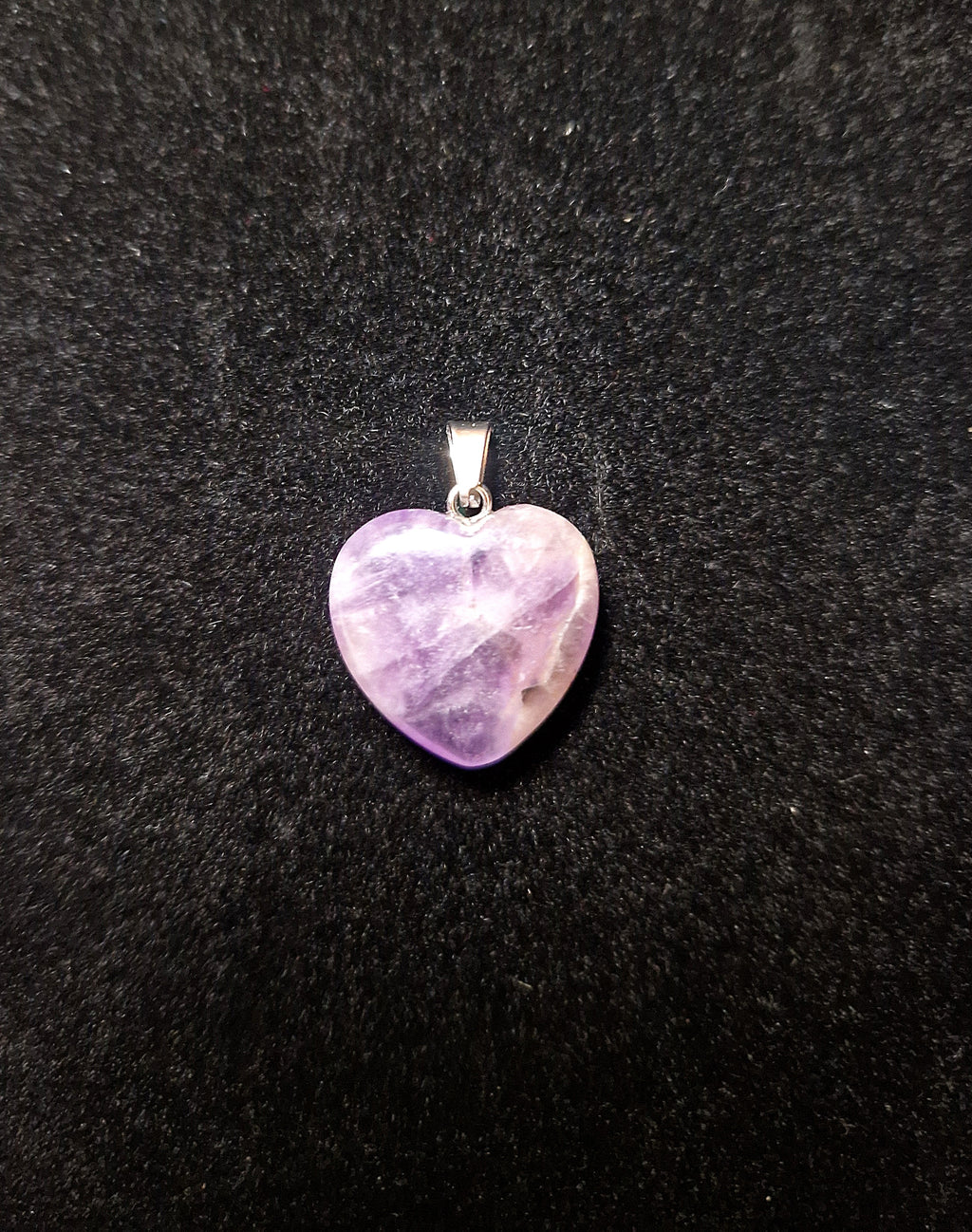 💜 Chevron Amethyst Herz Anhänger – Unikat