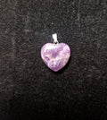 💜 Chevron Amethyst Herz Anhänger – Unikat