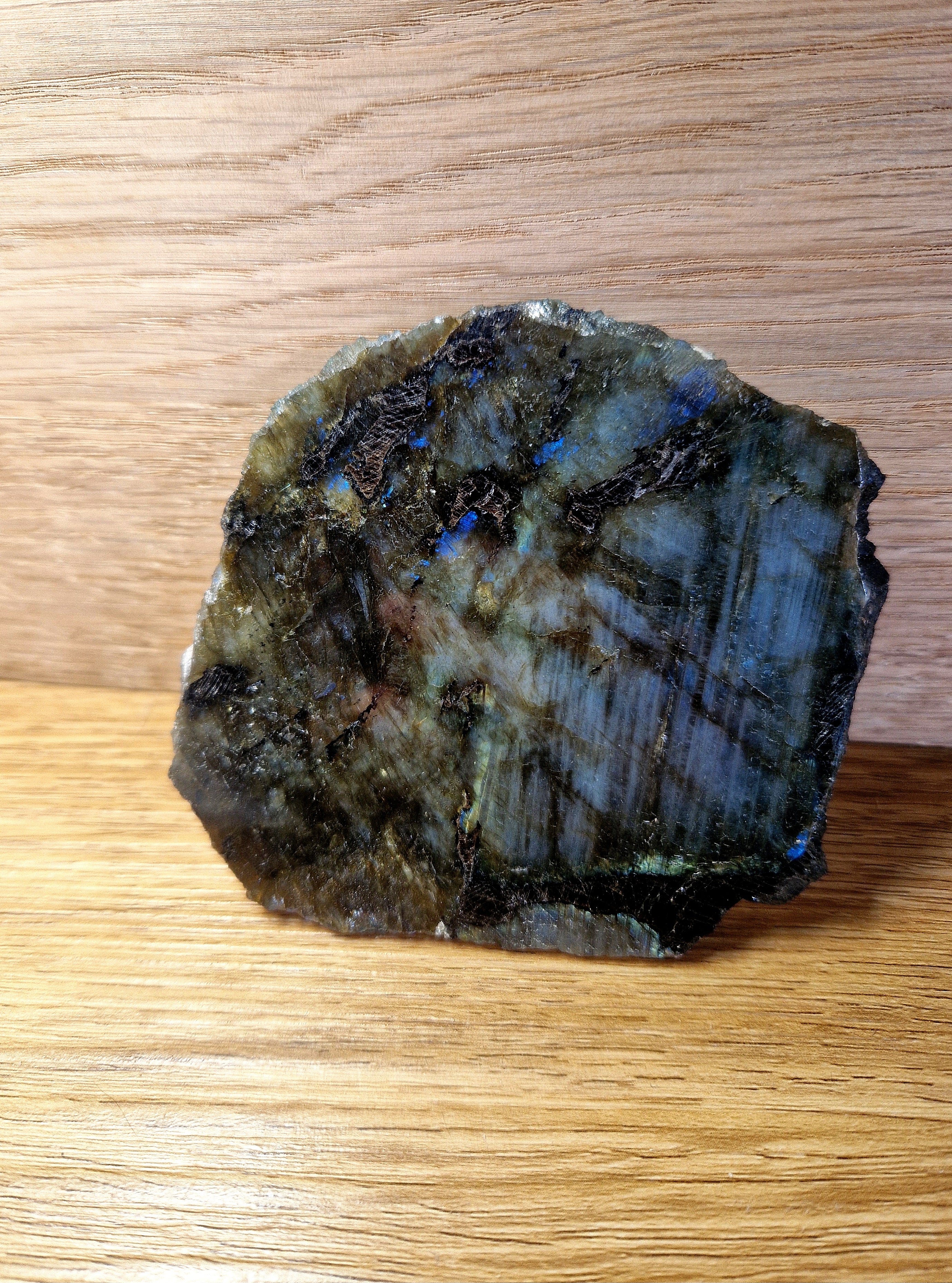 Labradorit-Untersetzer / Energieplatte – Unikat A Qualität