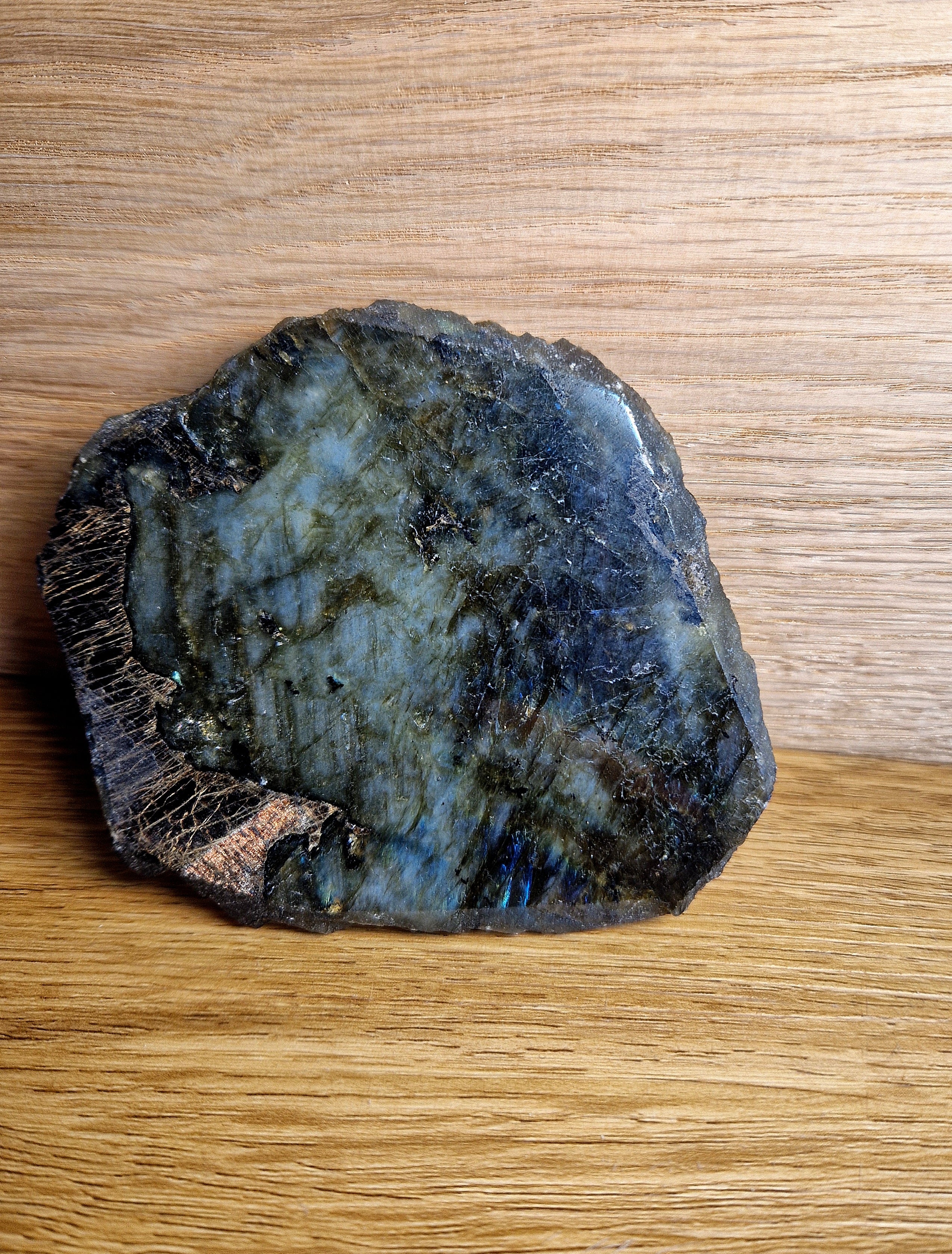 Labradorit-Untersetzer / Energieplatte – Unikat A Qualität