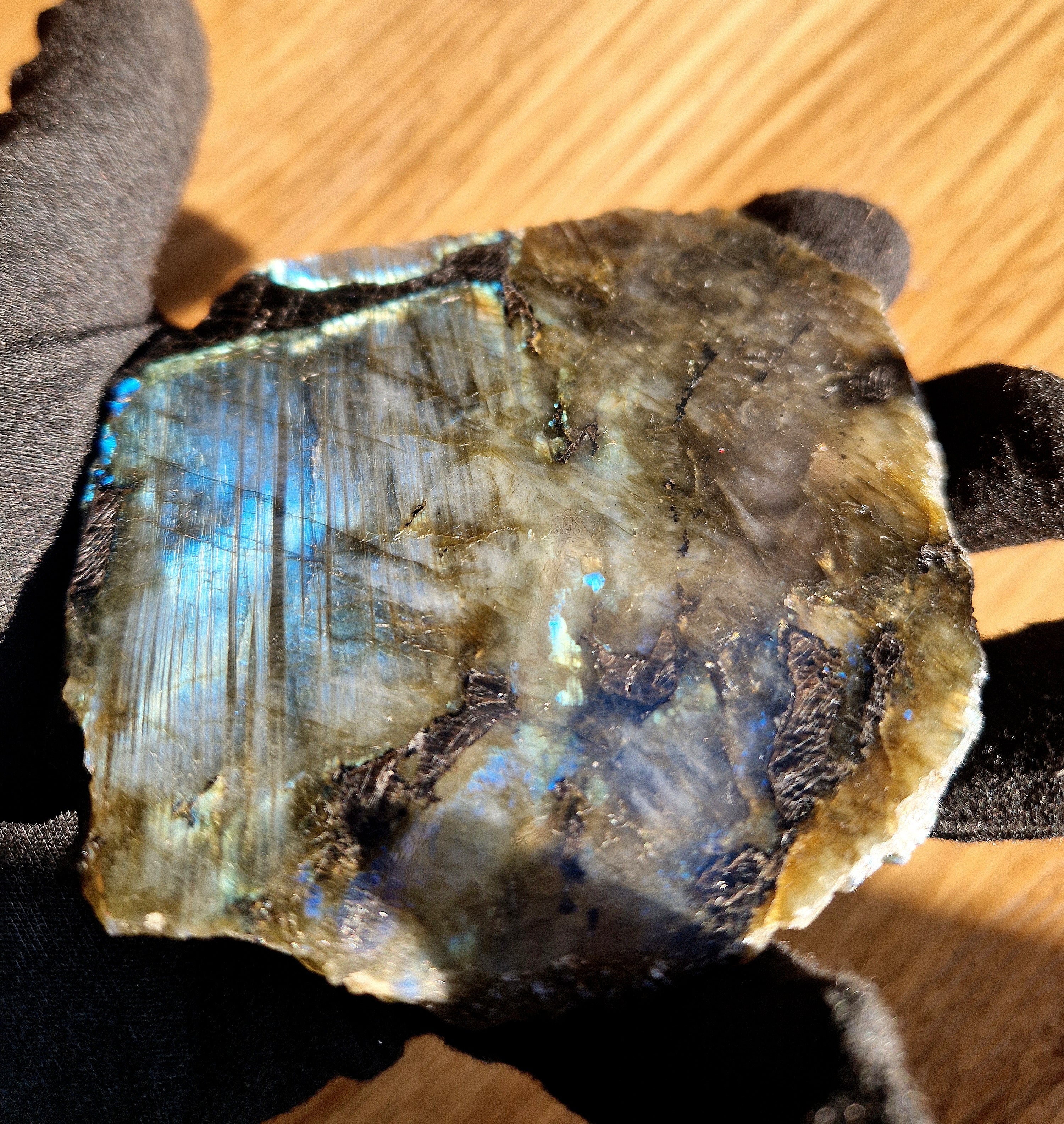 Labradorit-Untersetzer / Energieplatte – Unikat A Qualität