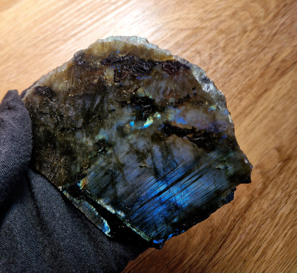 Labradorit-Untersetzer / Energieplatte – Unikat A Qualität