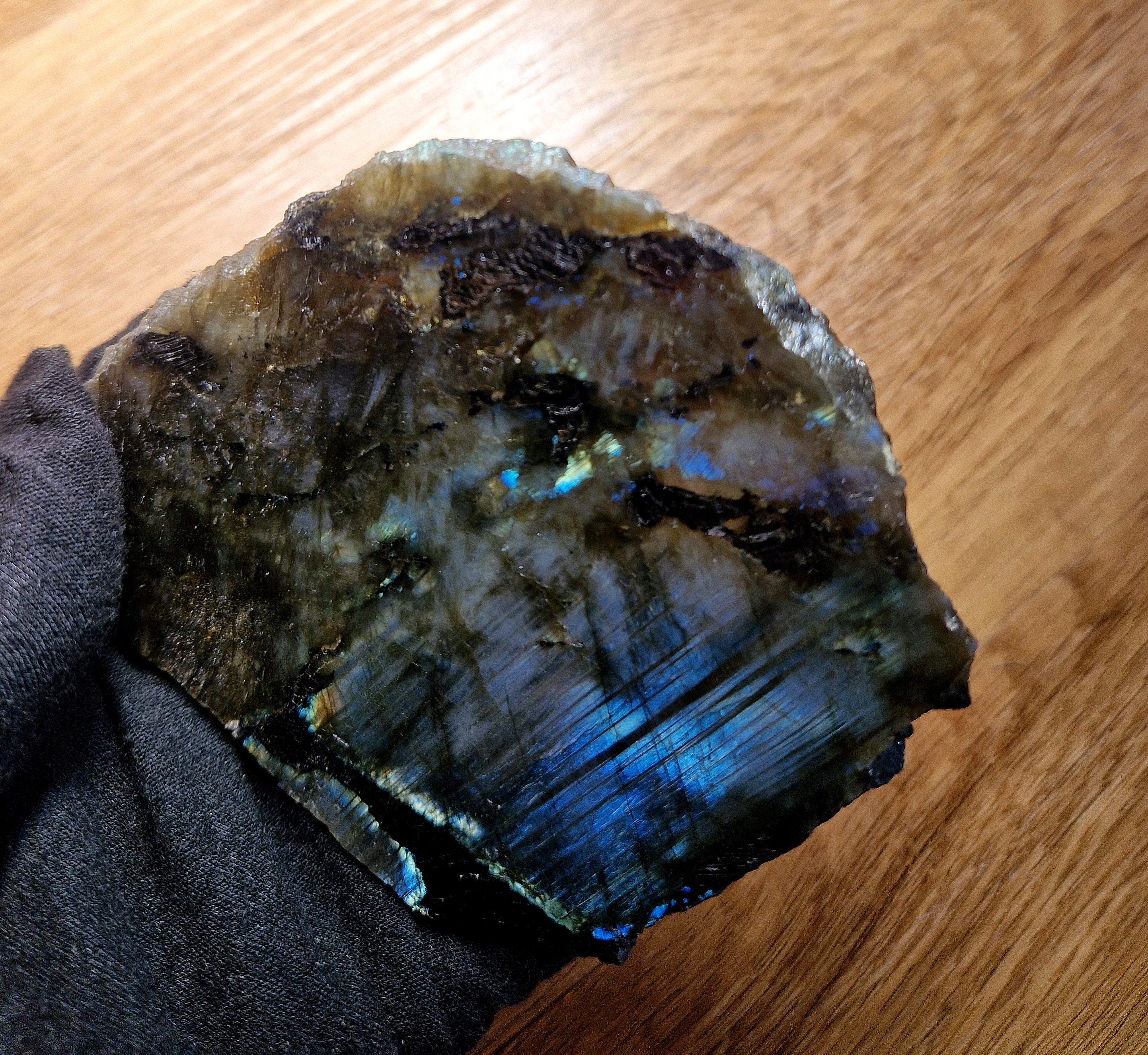 Labradorit-Untersetzer / Energieplatte – Unikat A Qualität