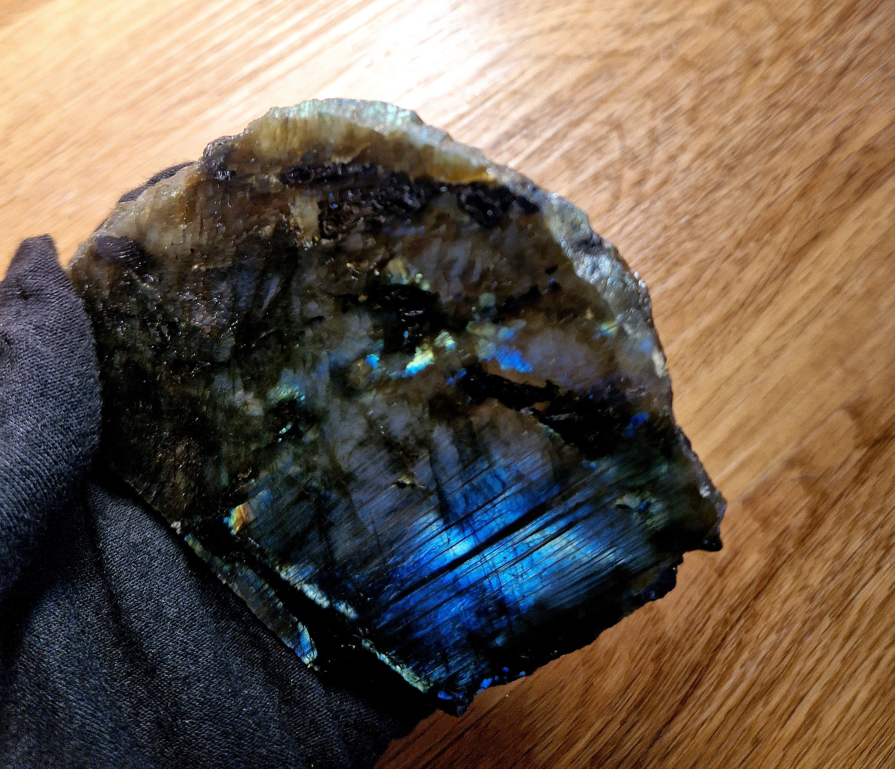 Labradorit-Untersetzer / Energieplatte – Unikat A Qualität