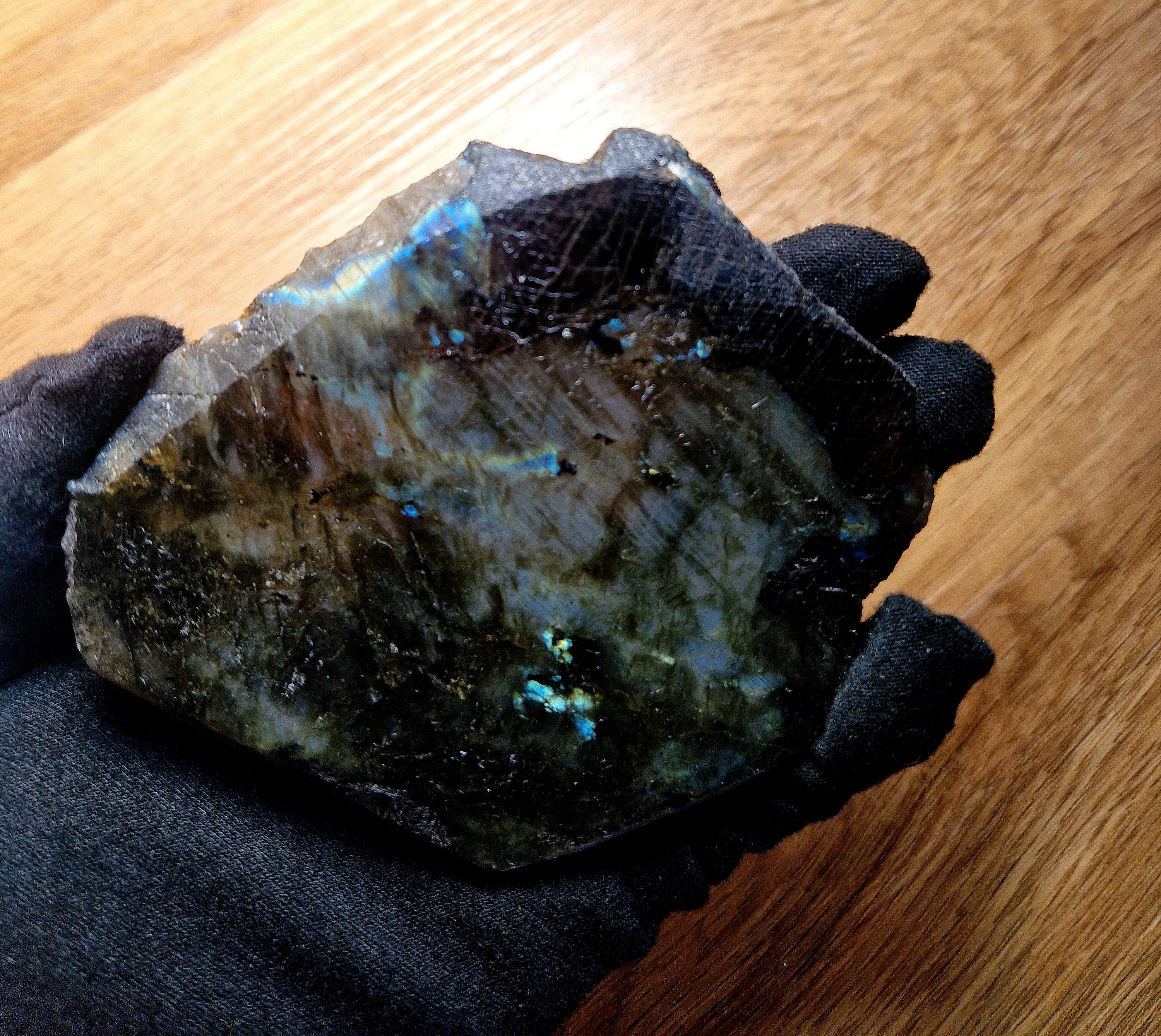 Labradorit-Untersetzer / Energieplatte – Unikat A Qualität