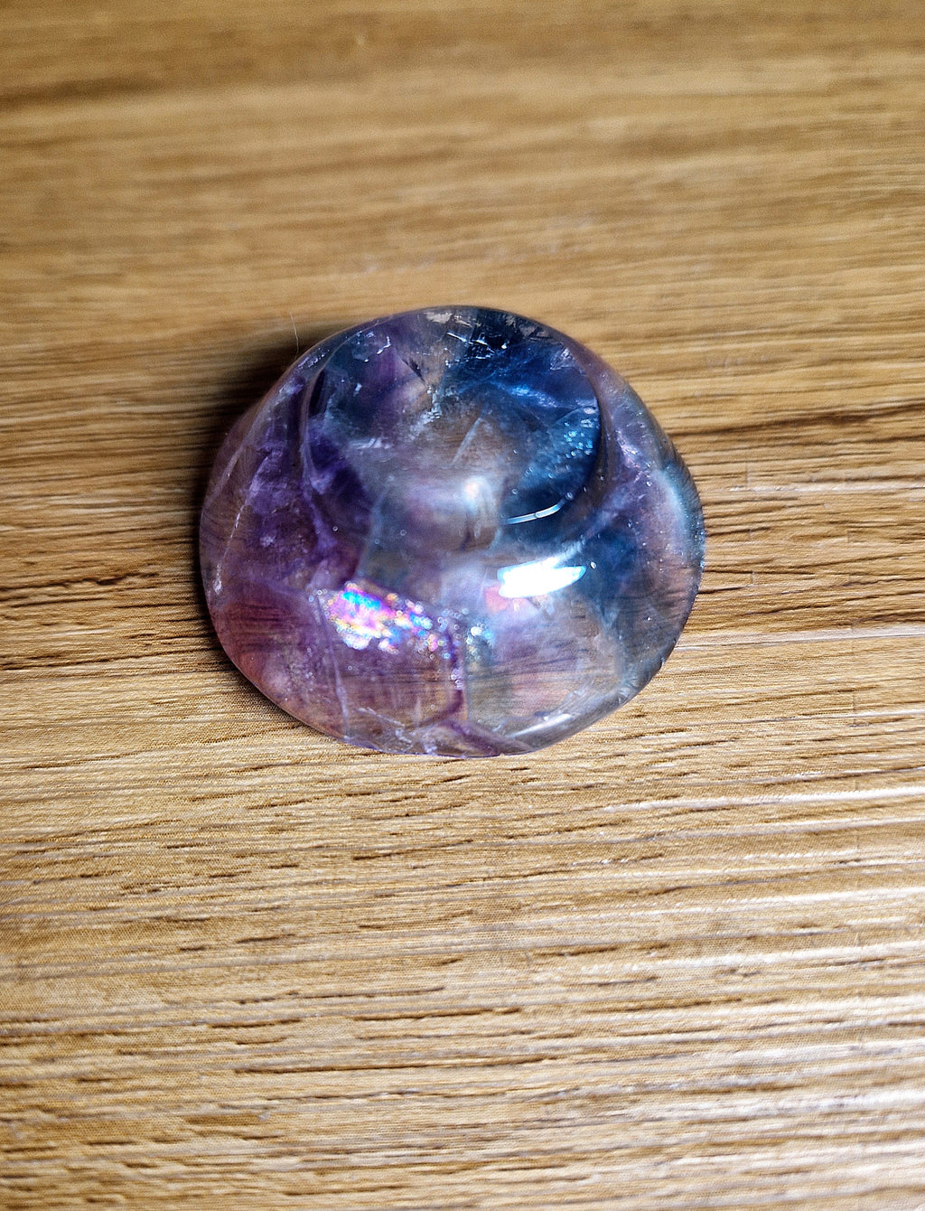 Regenbogenfluorit Schälchen – edles Unikat für Kugeln & Rituale