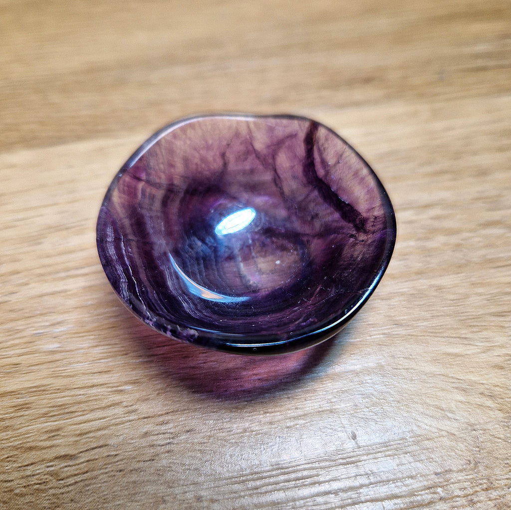 Regenbogenfluorit Schälchen – edles Unikat für Kugeln & Rituale