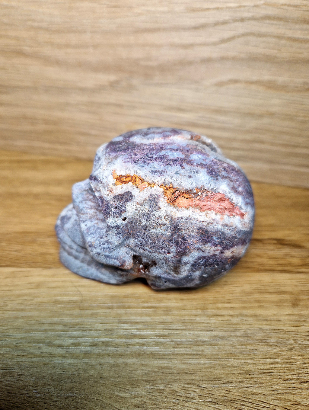 Achat / Chalcedon Kristallschädel mit Druse – Naturstein Einzelstück