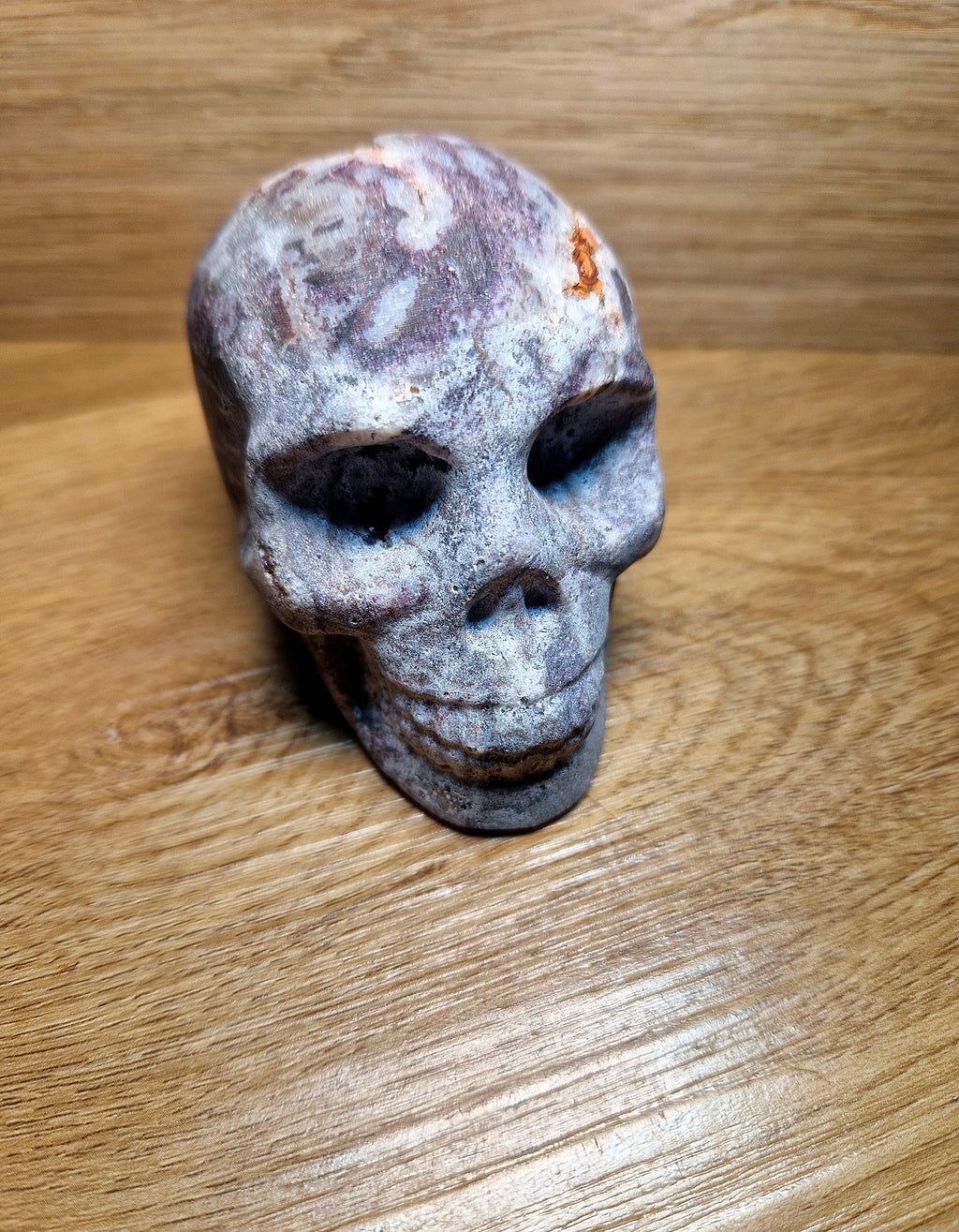 Achat / Chalcedon Kristallschädel mit Druse – Naturstein Einzelstück