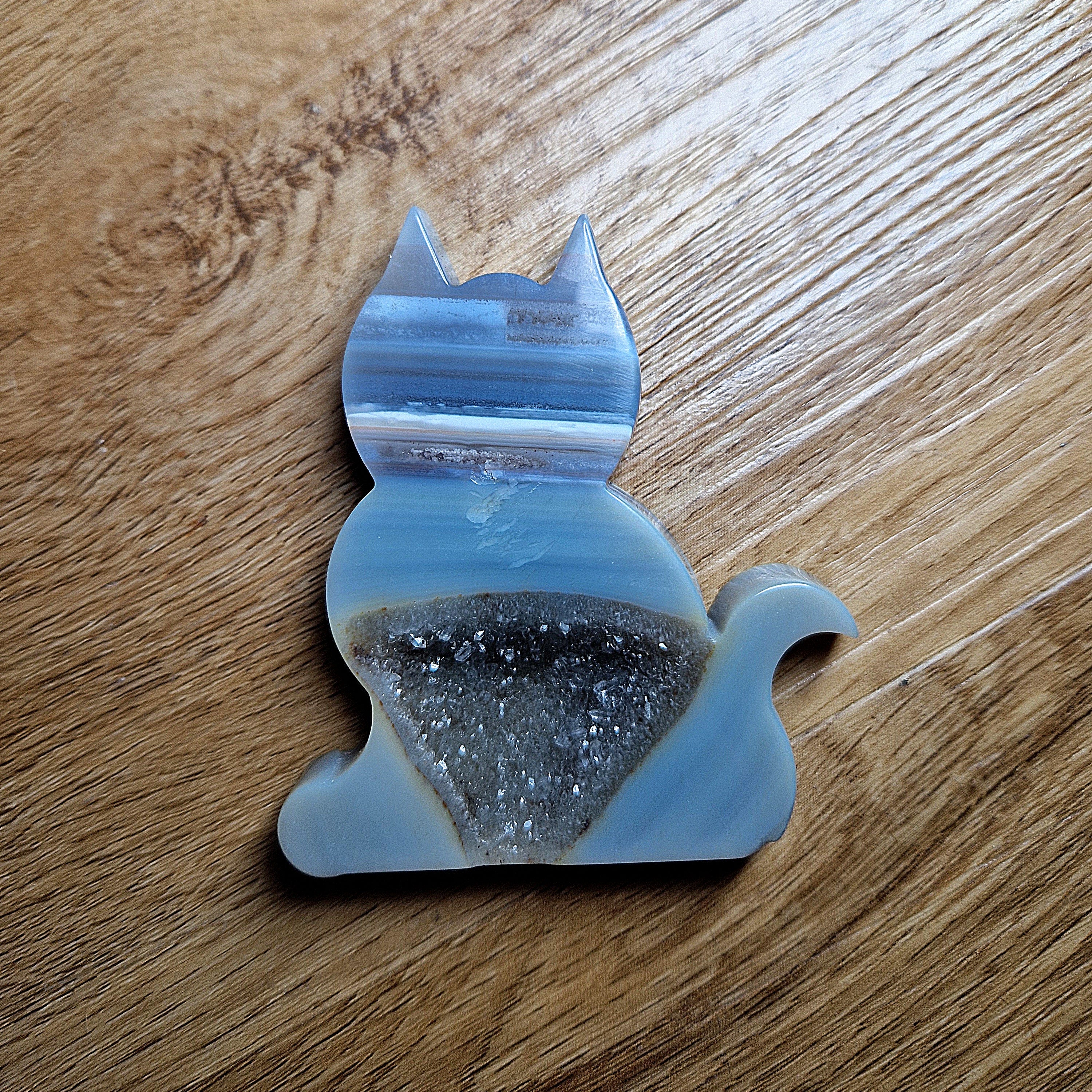 Testa di drago in agata arborea – Intagliata a mano | 555 g | 12 cm