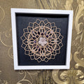 Handgefertigtes Energie-Mandala mit Edelsteinen – Rosenquarz, Amethyst & Bergkristall