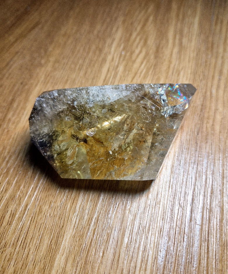 ✨ Golden Healer Quarz Spitze mit funkelnder Druse ✨