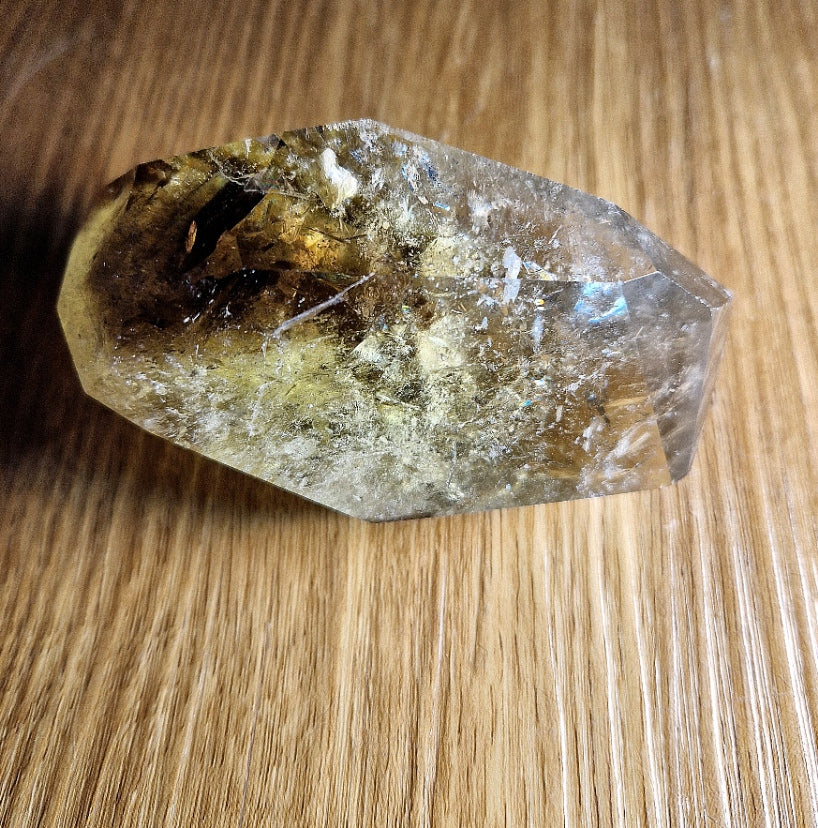 ✨ Golden Healer Quarz Spitze mit funkelnder Druse ✨