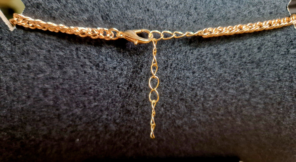 Mystische Mond Edelstahl-Halskette mit Amethyst, Citrin & Tigerauge Handgemacht