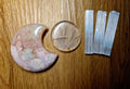 🌙✨ Blumenachat Mond mit Bergkristall & Selenit-Set – Liebevoll zusammengestelltes Kristall-Set