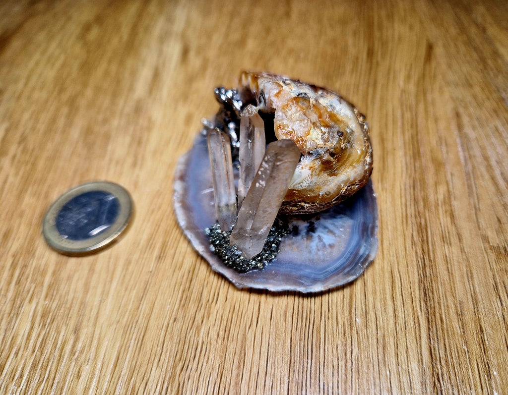 Achat-Geode mit Bergkristall & Pyrit – Einzigartiges Sammlerstück