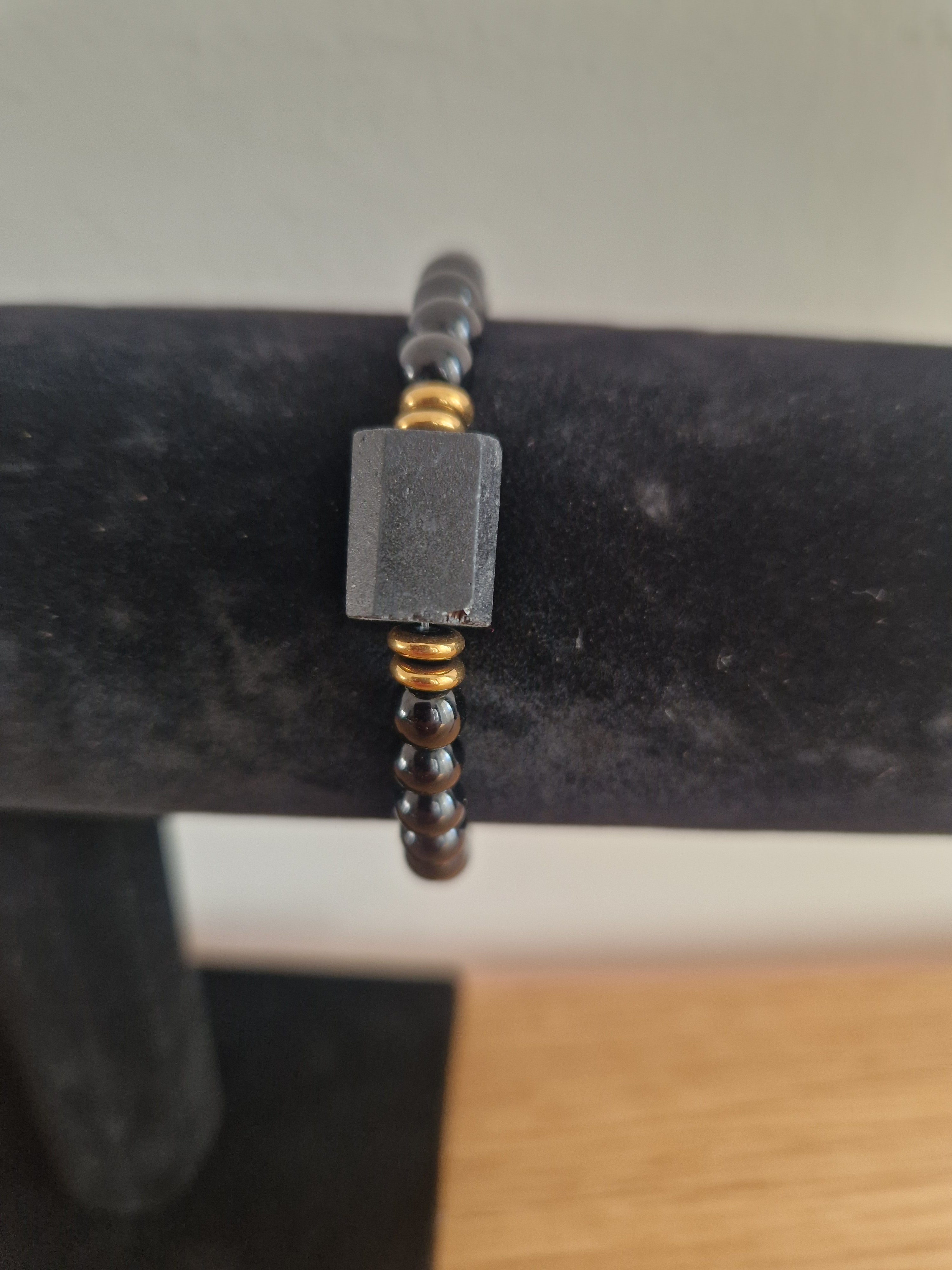 Schwarzes Turmalin Armband – 6 mm Perlen Elastisch Unikat