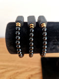 Schwarzes Turmalin Armband – 6 mm Perlen Elastisch Unikat
