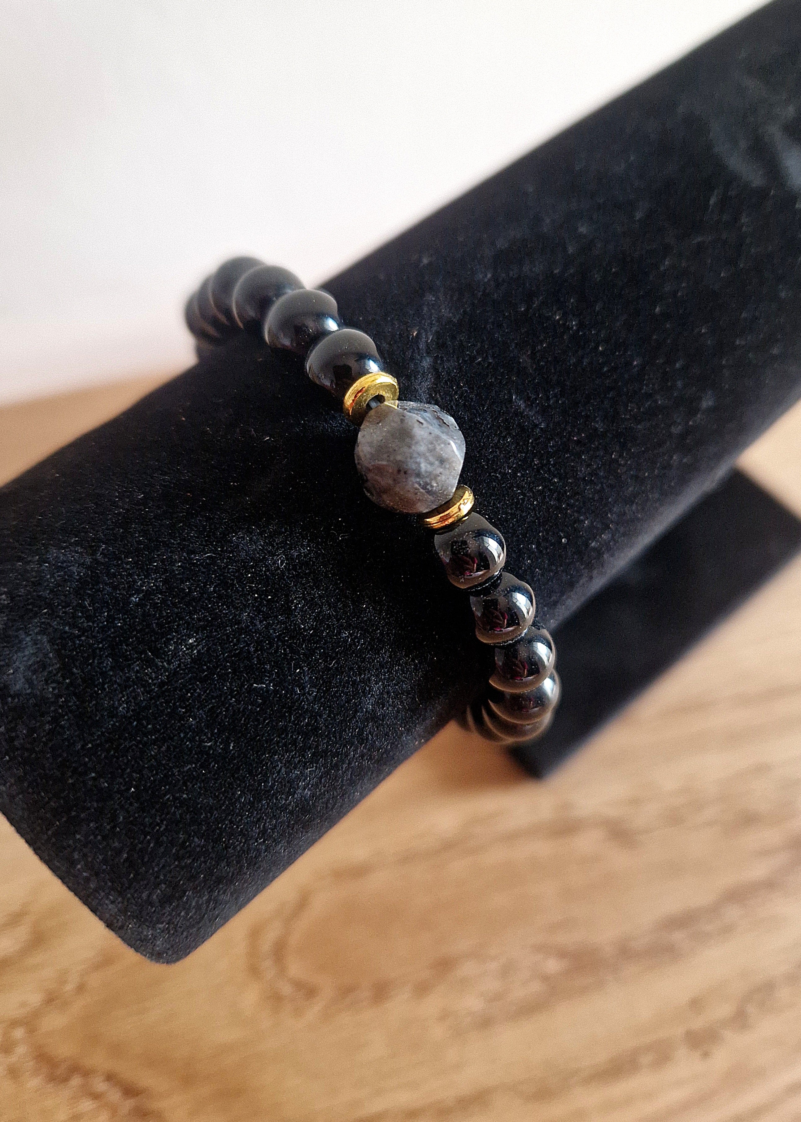Obsidian & Labradorit Armband 🖤✨
