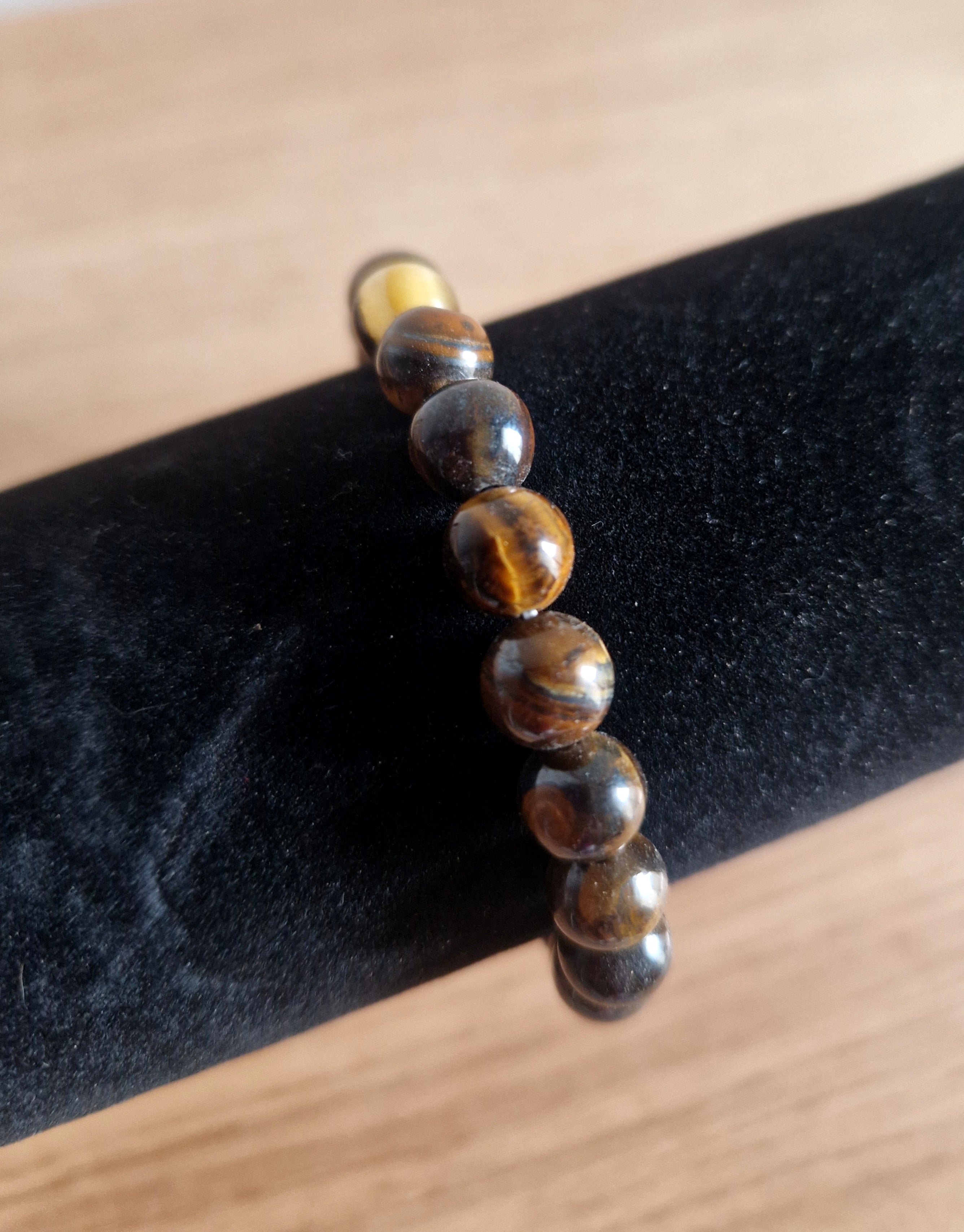 Tigerauge Armband 8 mm Elastisches Edelsteinarmband