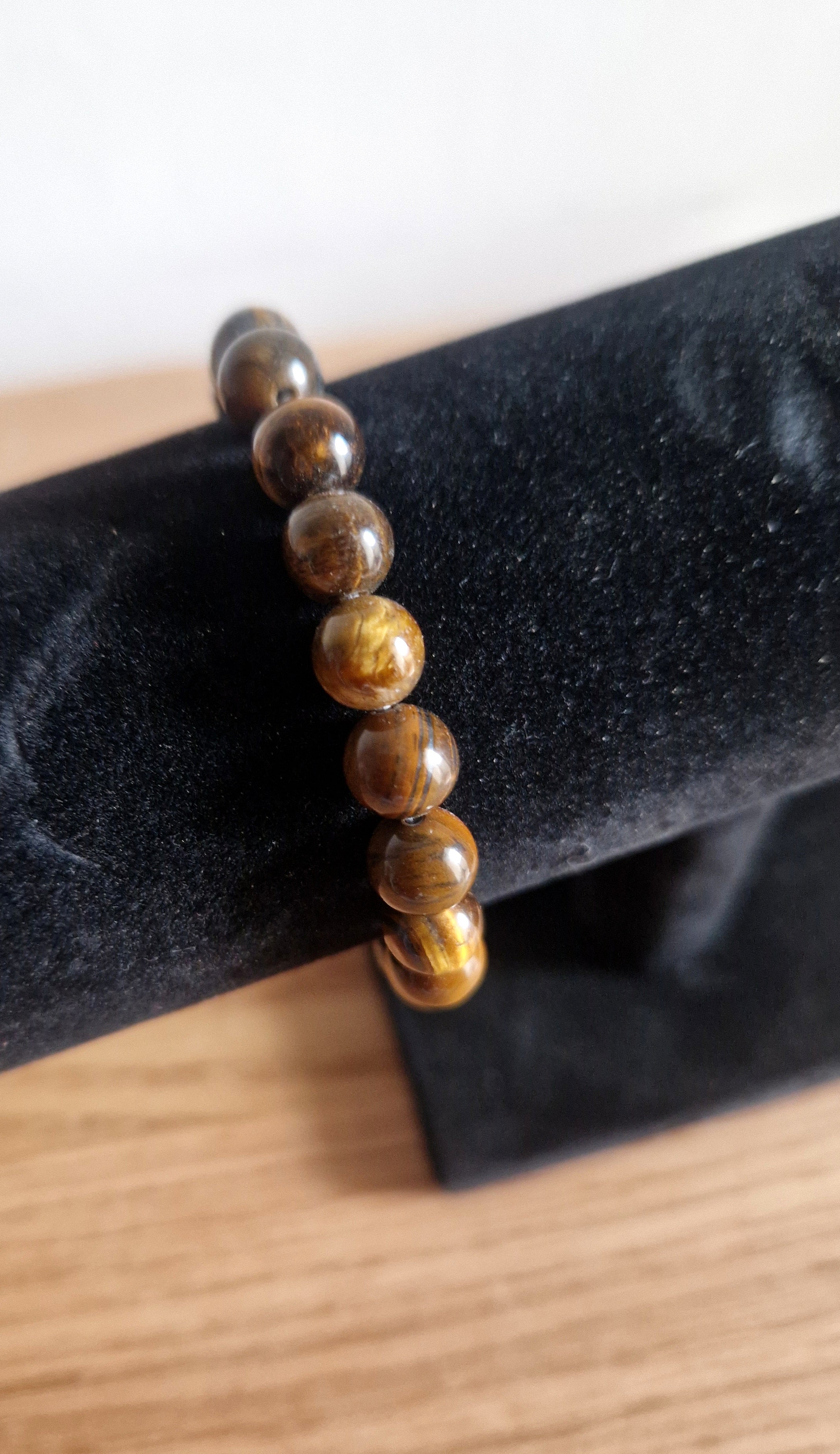 Tigerauge Armband 8 mm Elastisches Edelsteinarmband