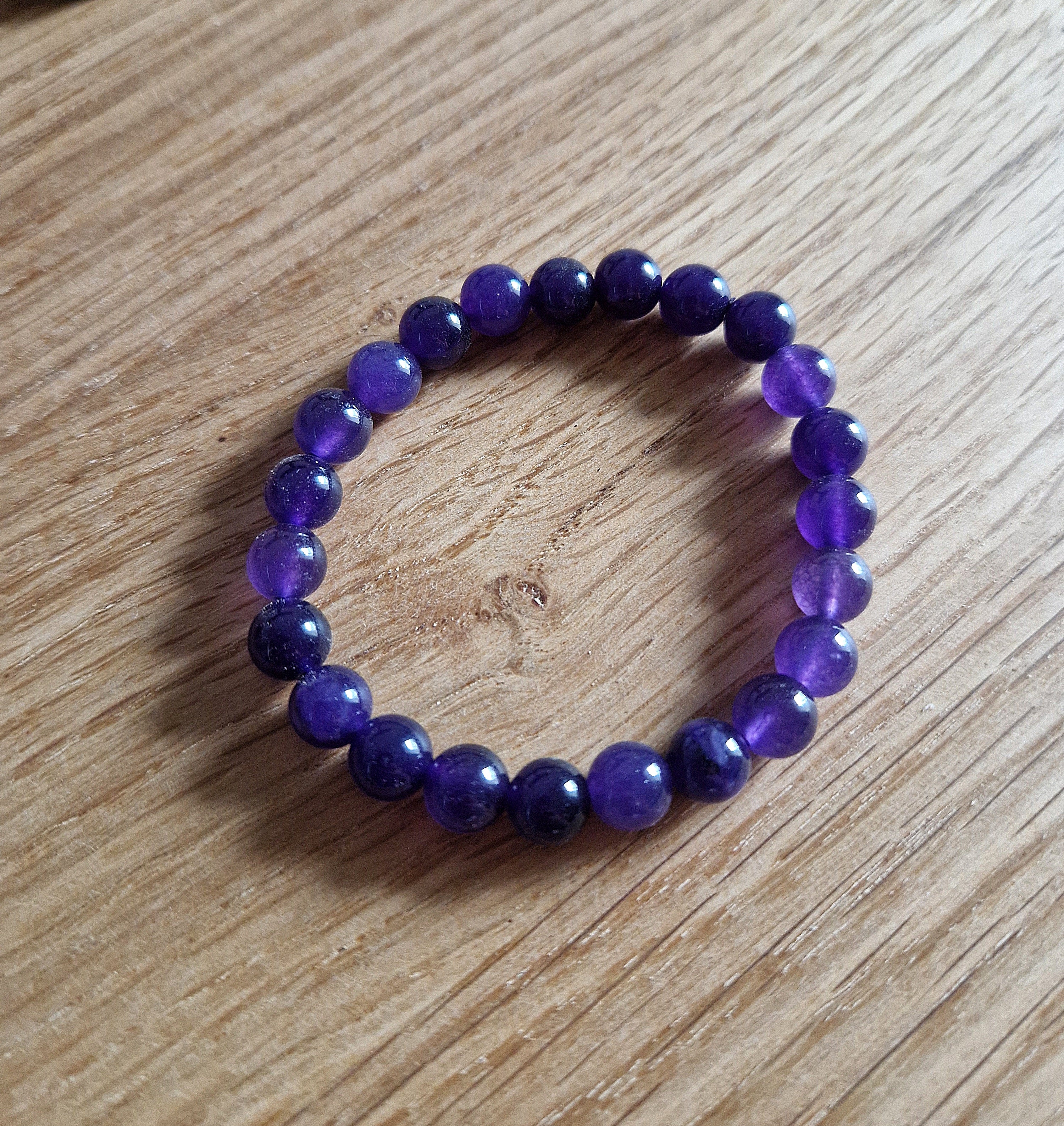 Amethyst-Armband – 8 mm Edelsteinperlen