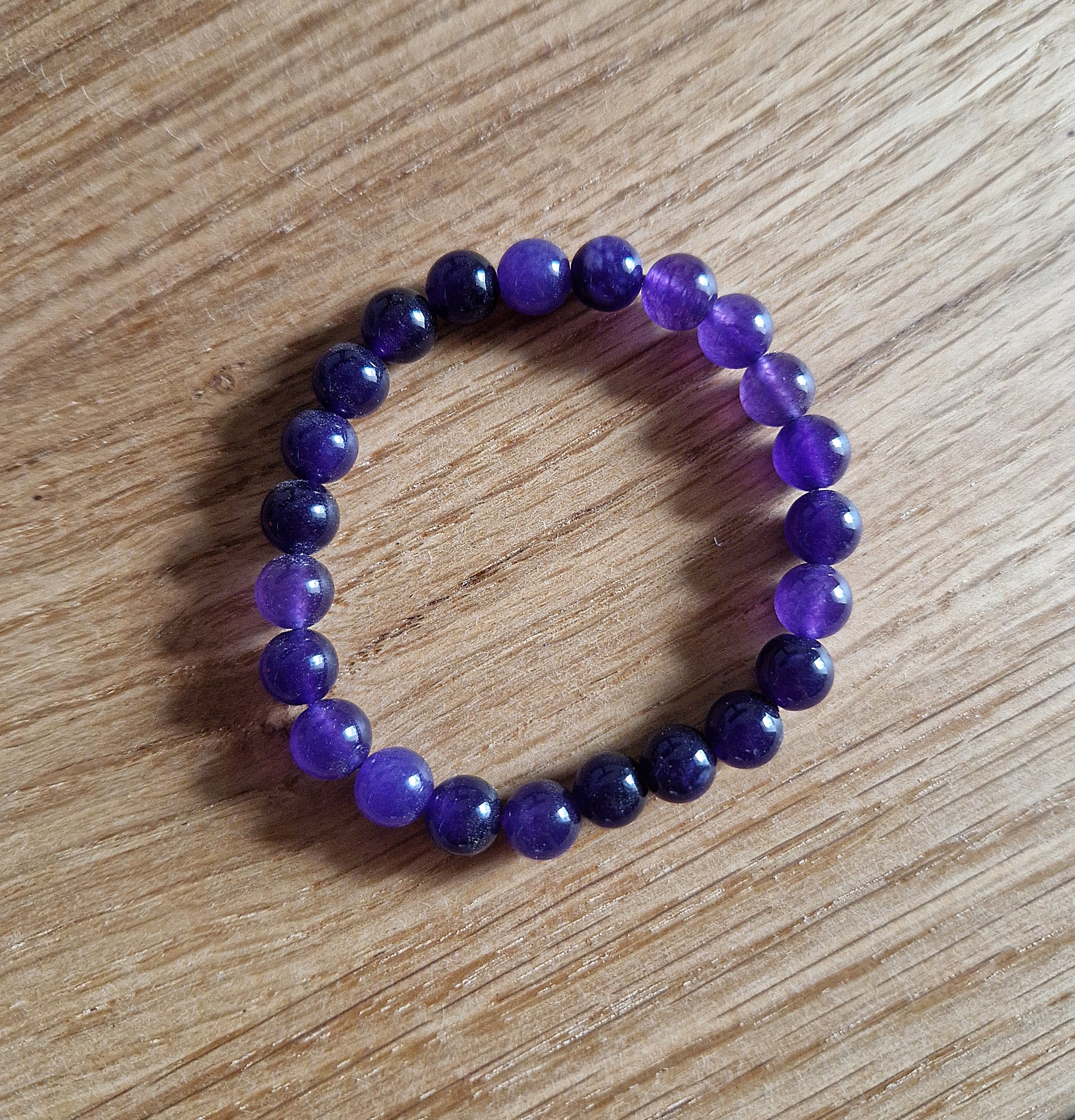 Amethyst-Armband – 8 mm Edelsteinperlen