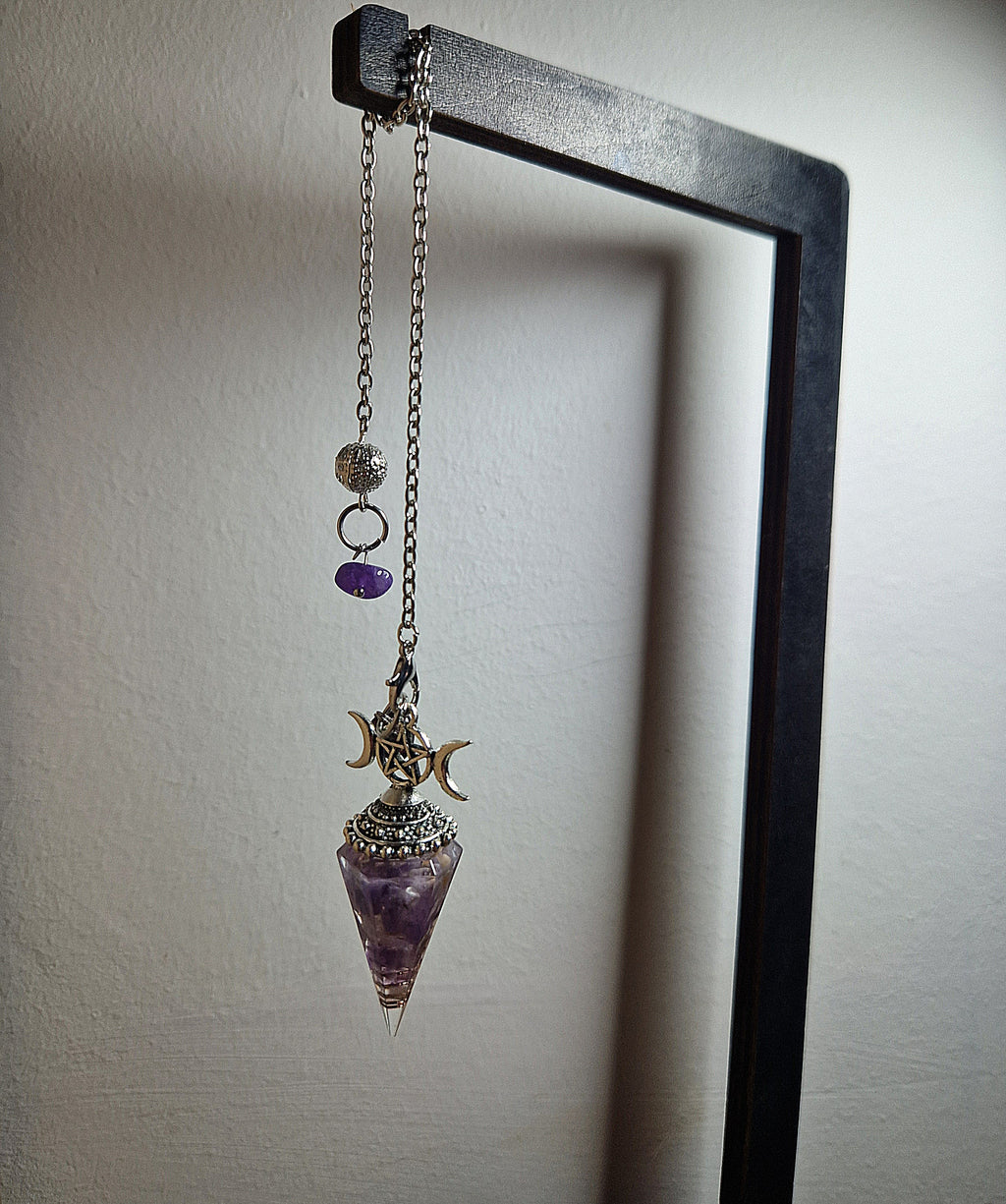 Orgonit Amethyst Pendel mit Kupferspirale