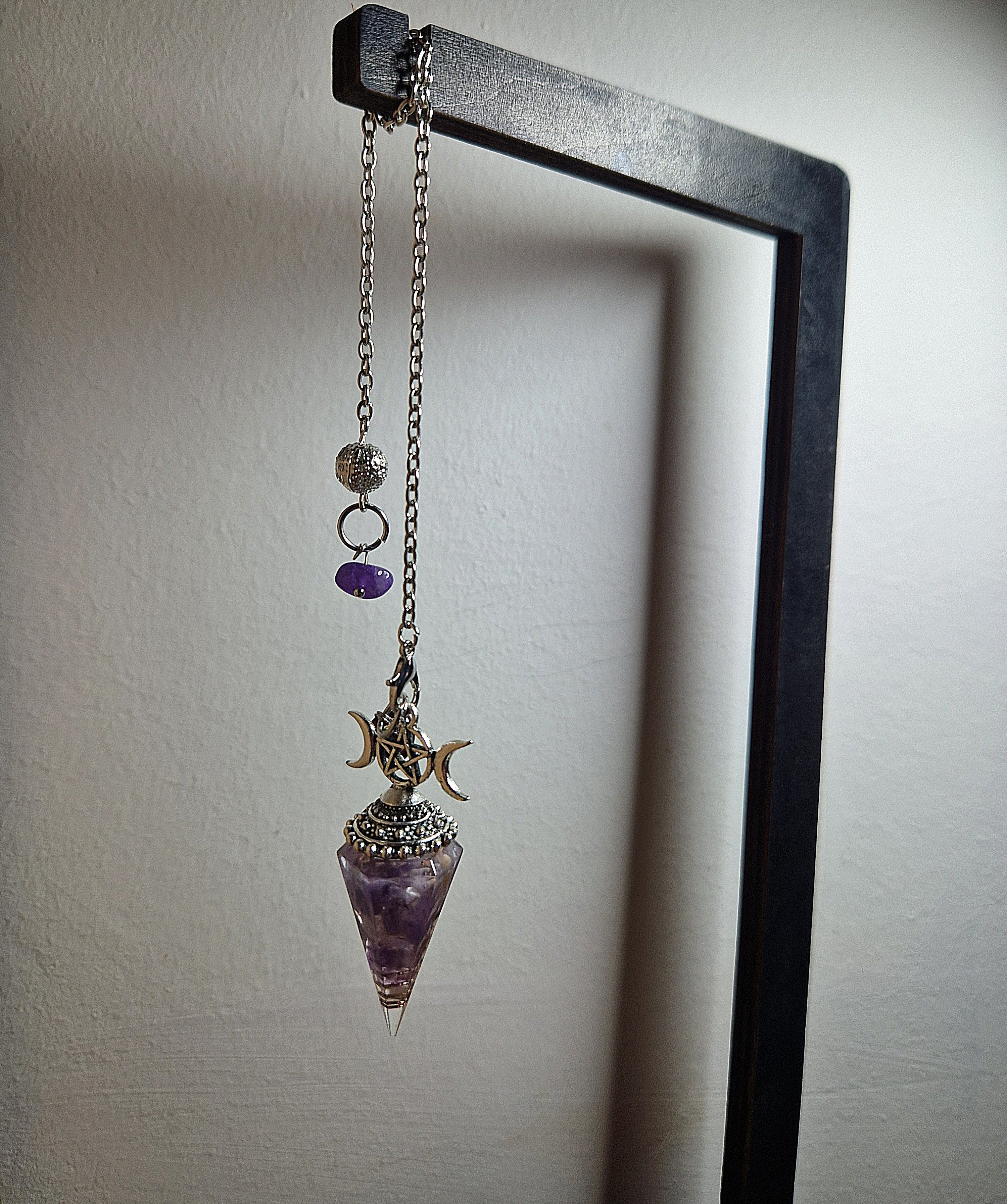Orgonit Amethyst Pendel mit Kupferspirale