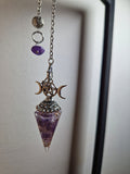 Orgonit Amethyst Pendel mit Kupferspirale