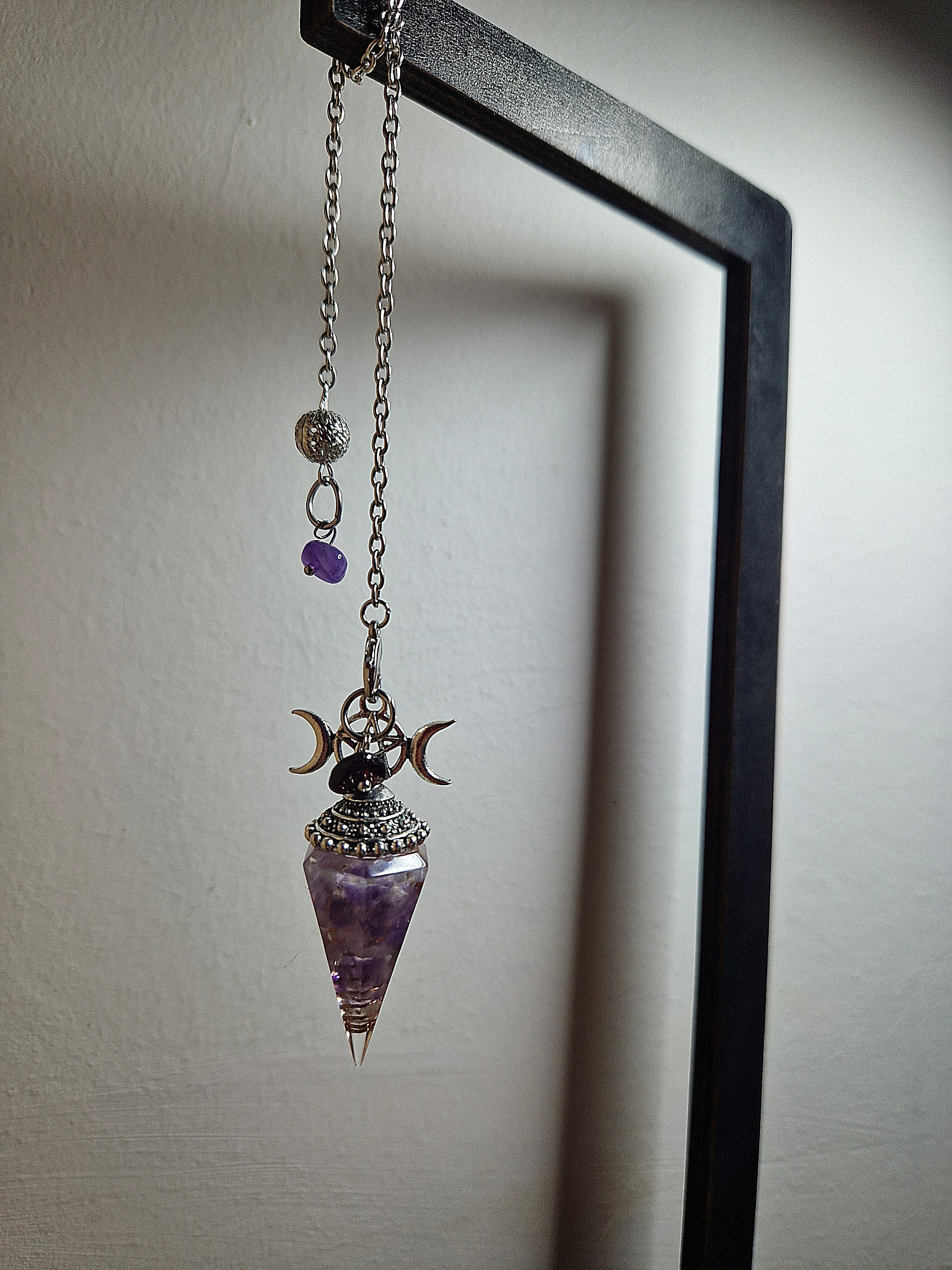 Orgonit Amethyst Pendel mit Kupferspirale