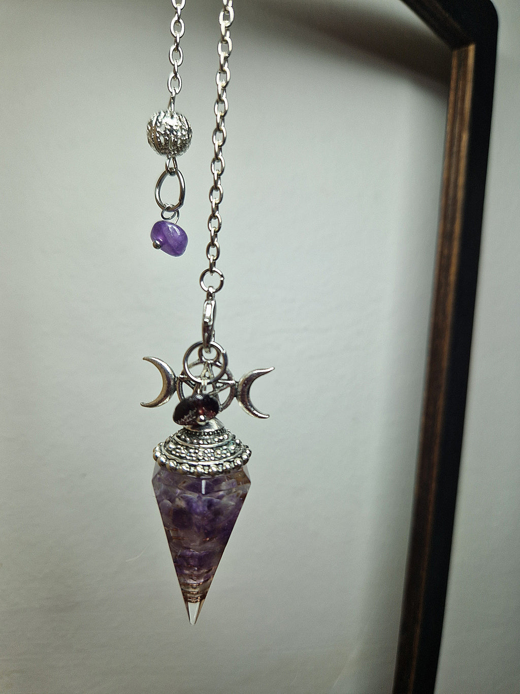 Orgonit Amethyst Pendel mit Kupferspirale