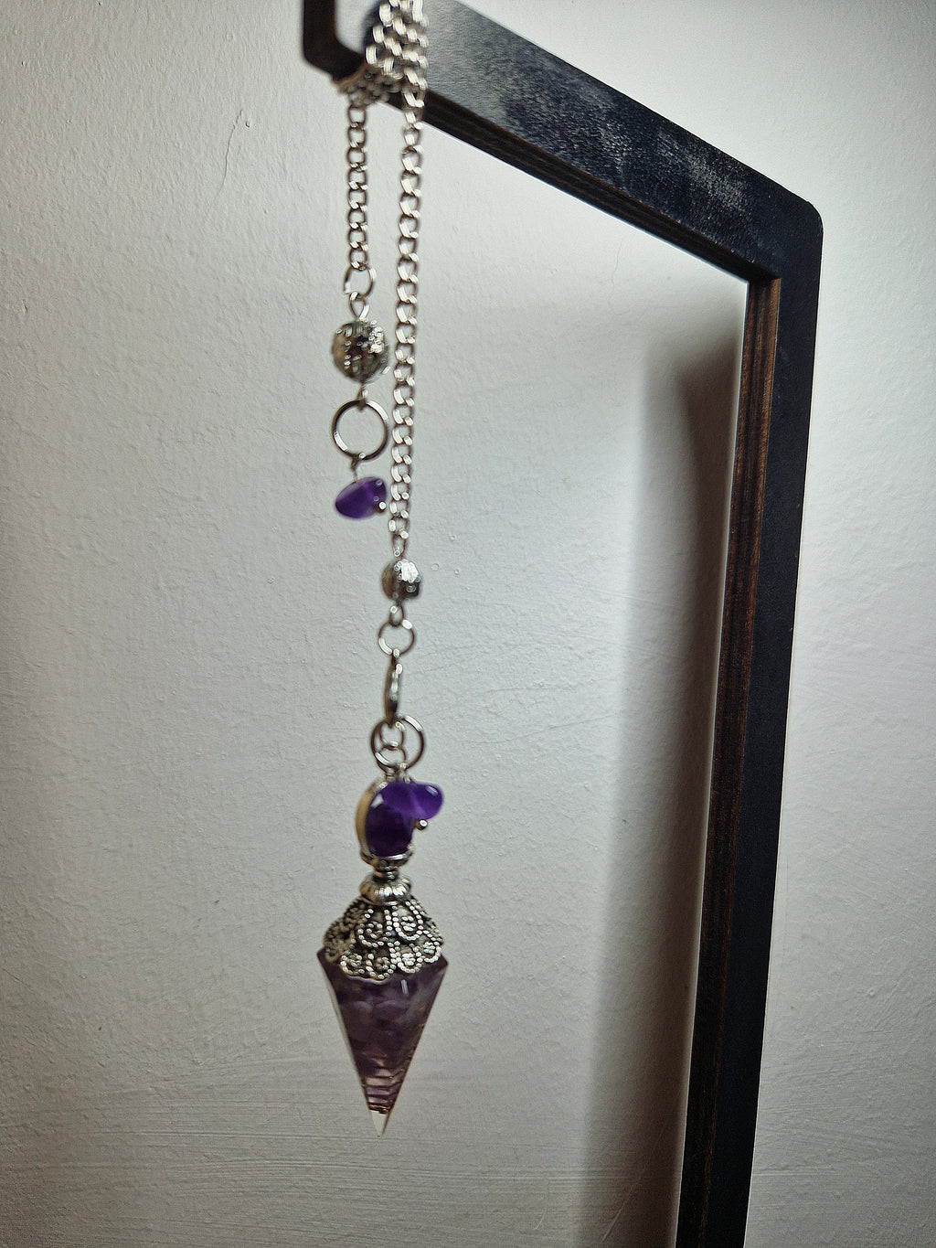Orgonit Pendel mit Amethyst & Kupferspirale